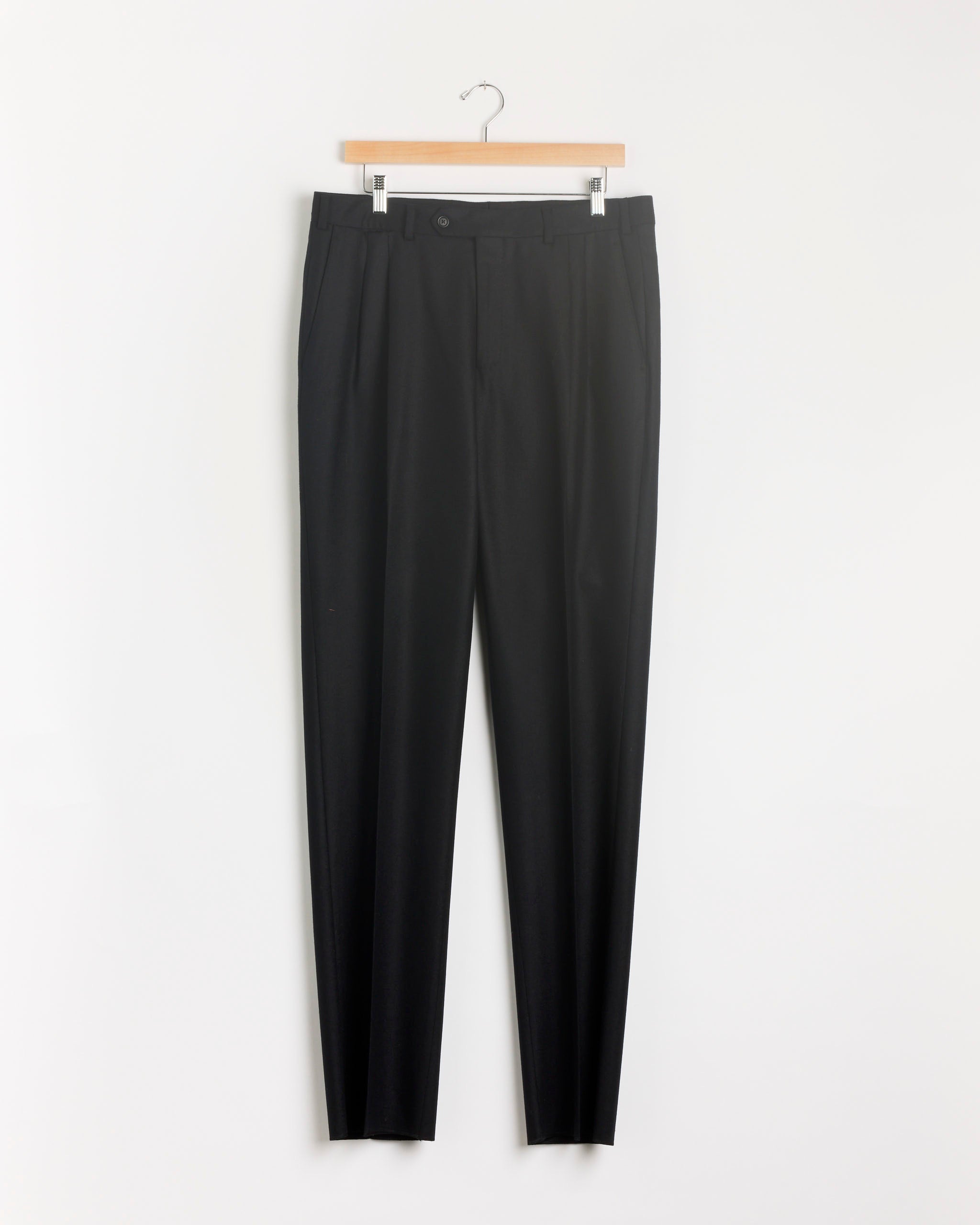 パンツ SALON C.LUNDMAN / Double Pleat Trouser Double Pleat Flannel Trouser in Black