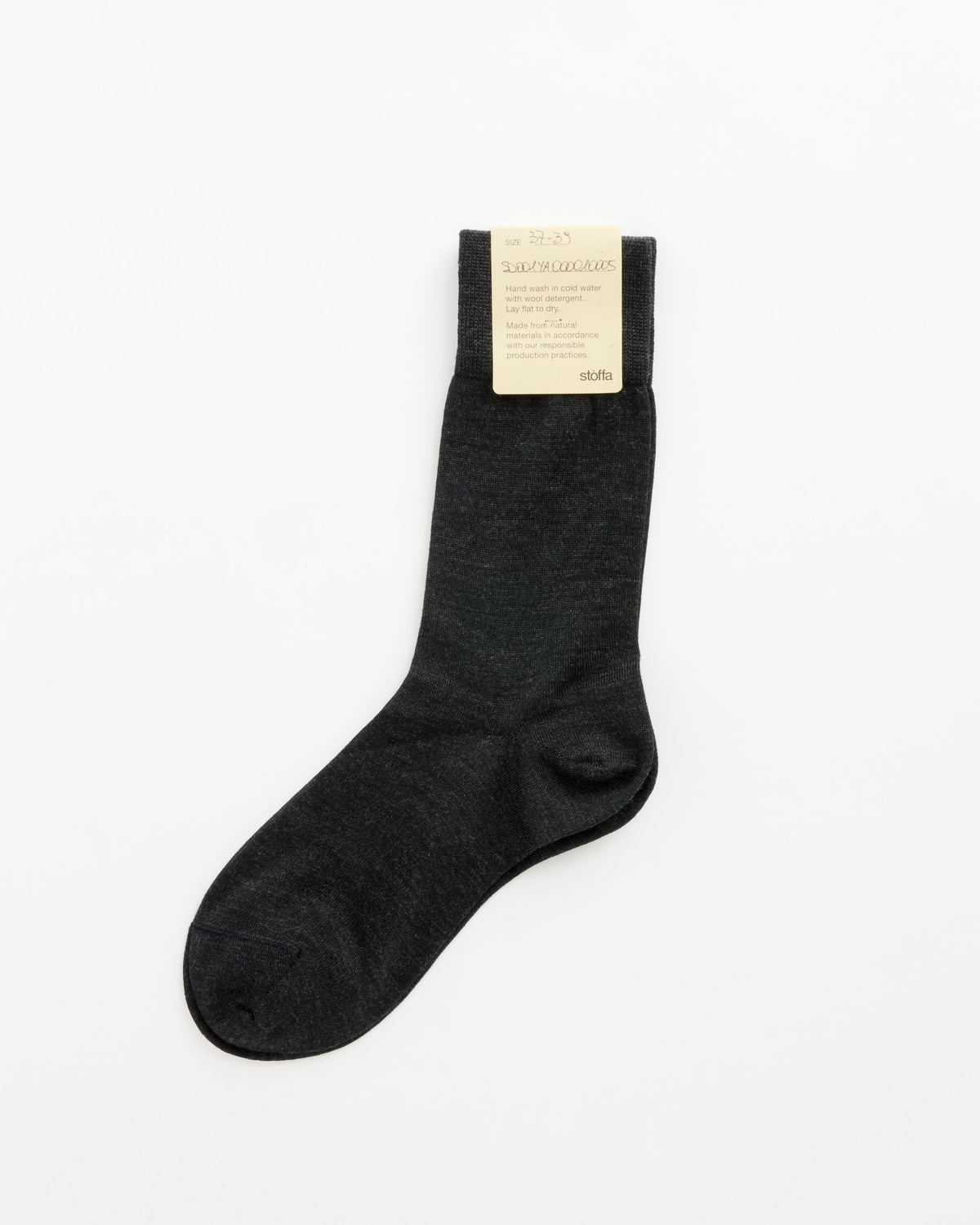 Stoffa Wool Silk Crew Socks, Charcoal - Charcoal / OS (289995)