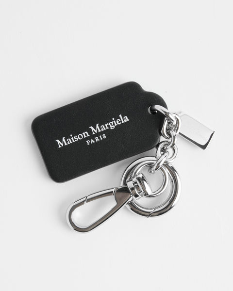 Maison Margiela TAG KEY RING SMALL ブラック Small Double Tag Keyring in Black