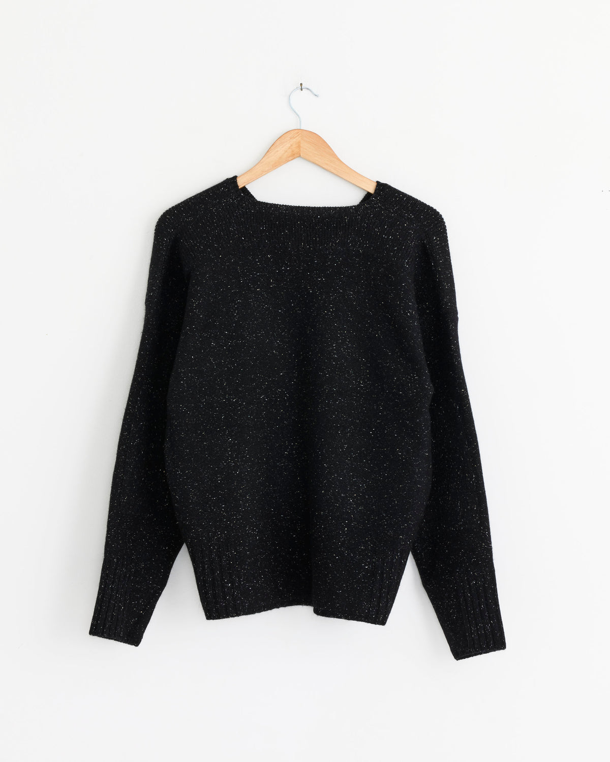 Horses Tweed V Neck Pullover - Noir / M (290322)