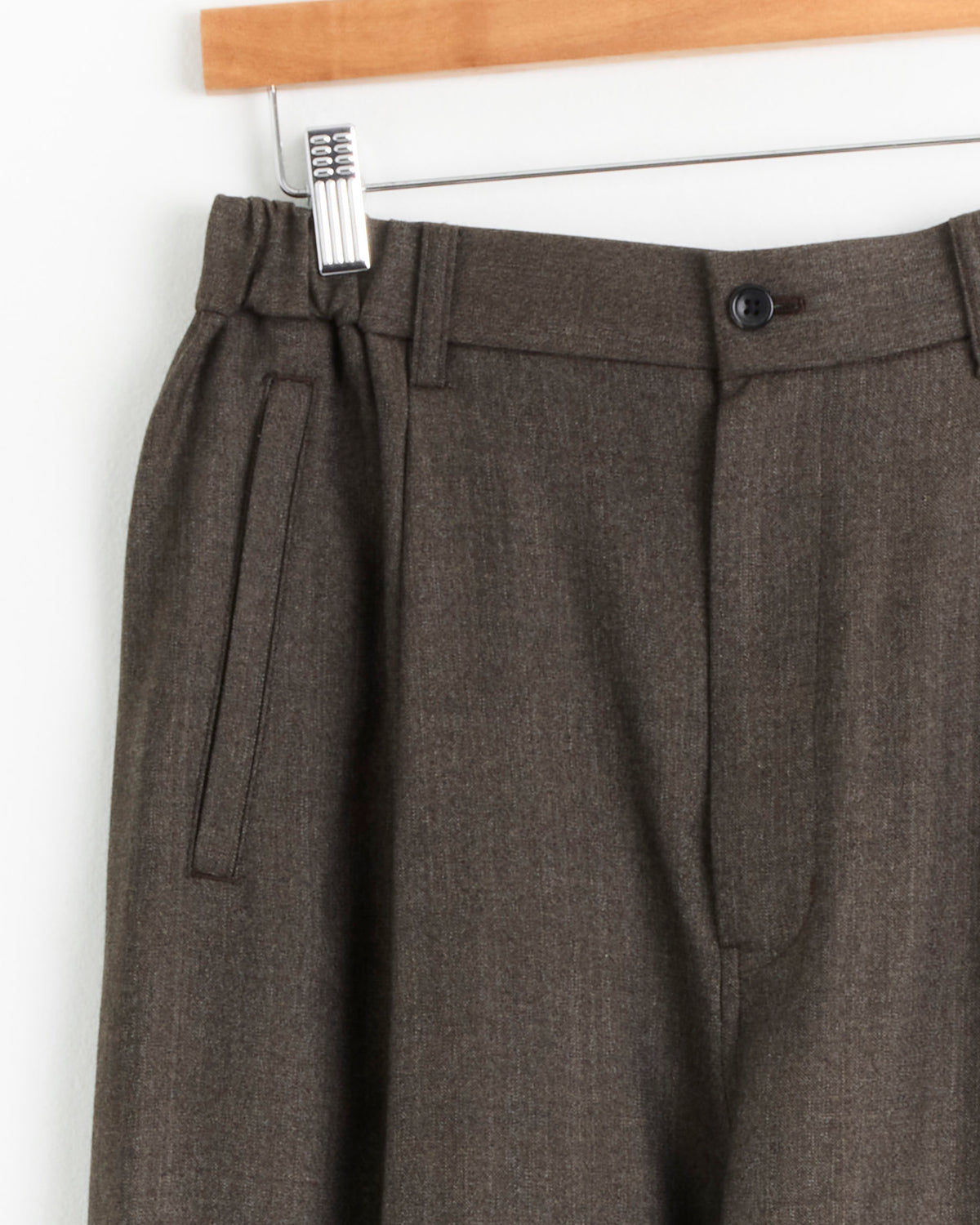 Graphpaper Melange Matt Worsted Side Seamless Trouser - Brown / 1 (290344)