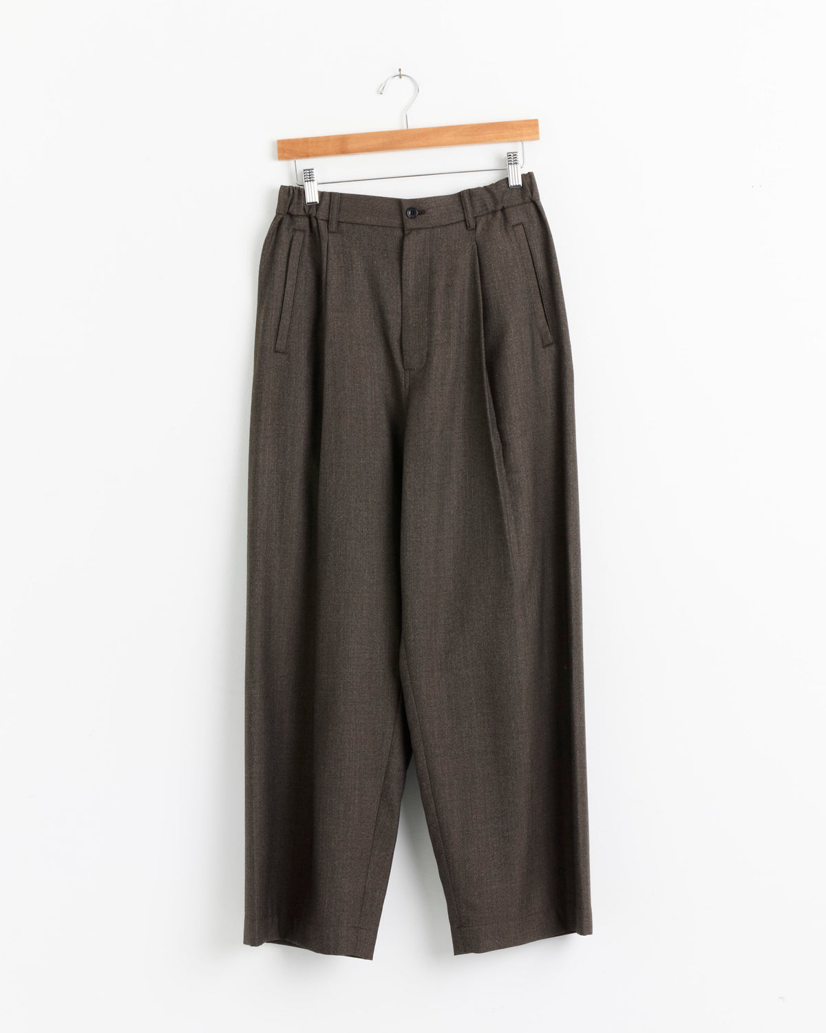 Graphpaper Melange Matt Worsted Side Seamless Trouser - Brown / 1 (290344)
