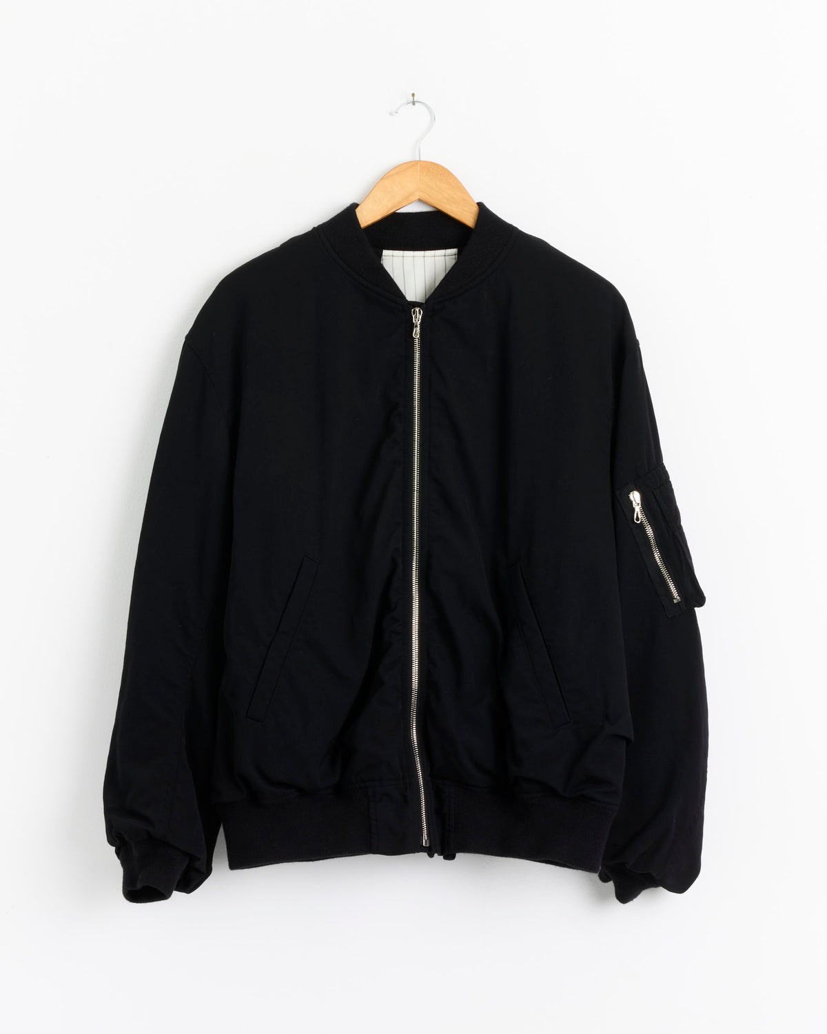 Graphpaper Fulled Wool Twill Flight Jacket - Black / 1 (290352)