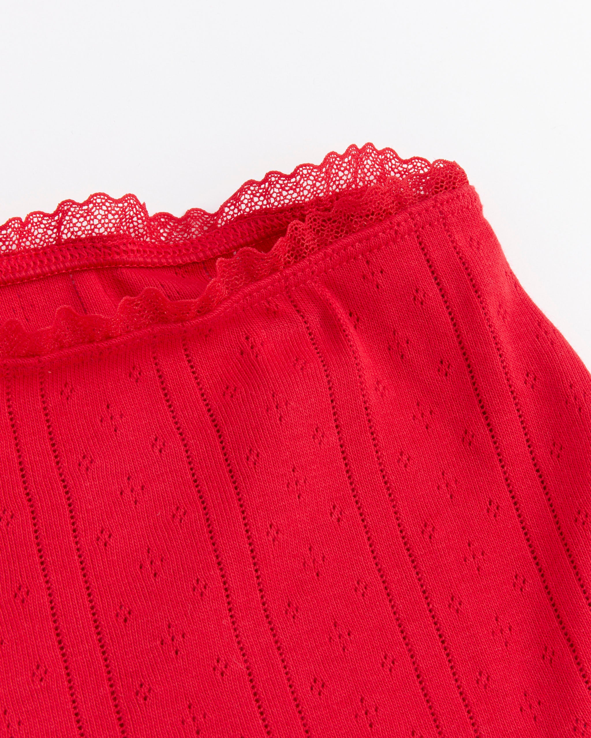 Cou Cou The Teeny Tiny Short - Pointelle Cherry Red / S (290445)