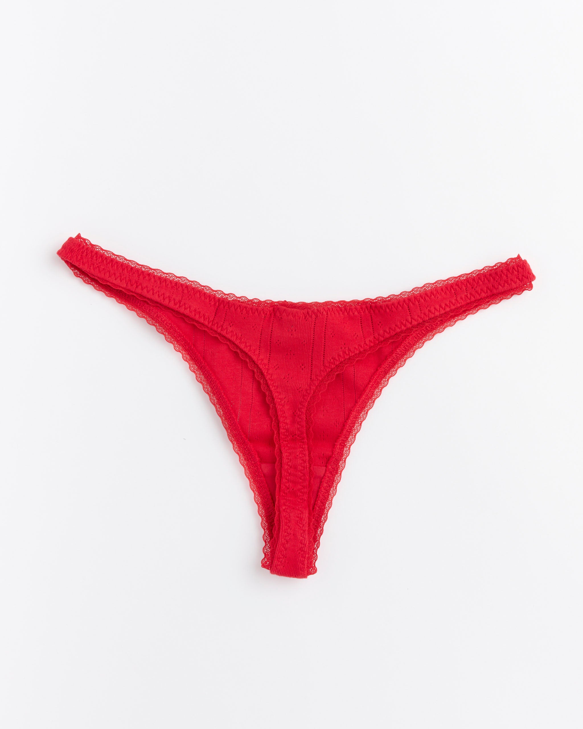 Cou Cou The Thong - Pointelle Cherry Red / S (290455)