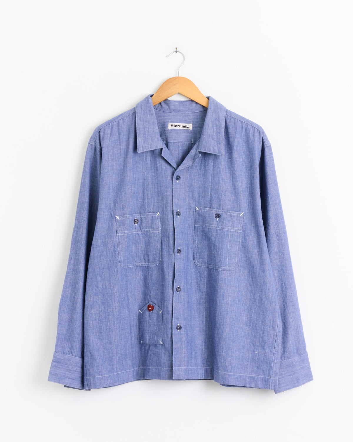 Story mfg Love Letter Shirt - Chambray Love Letter / M (290602)