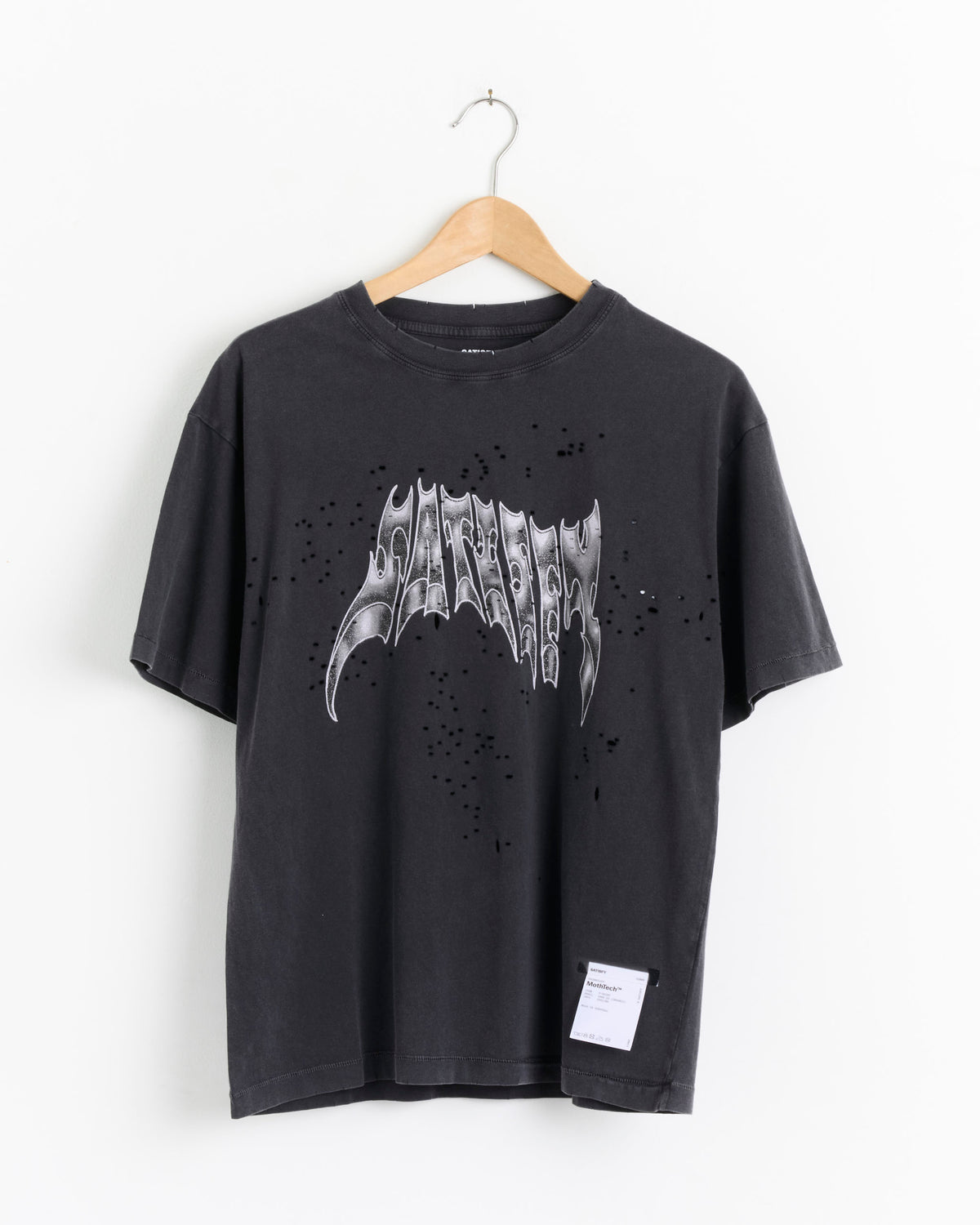 Satisfy Running MothTech T-Shirt - Aged Black AirBrush Glitt / M (290624)