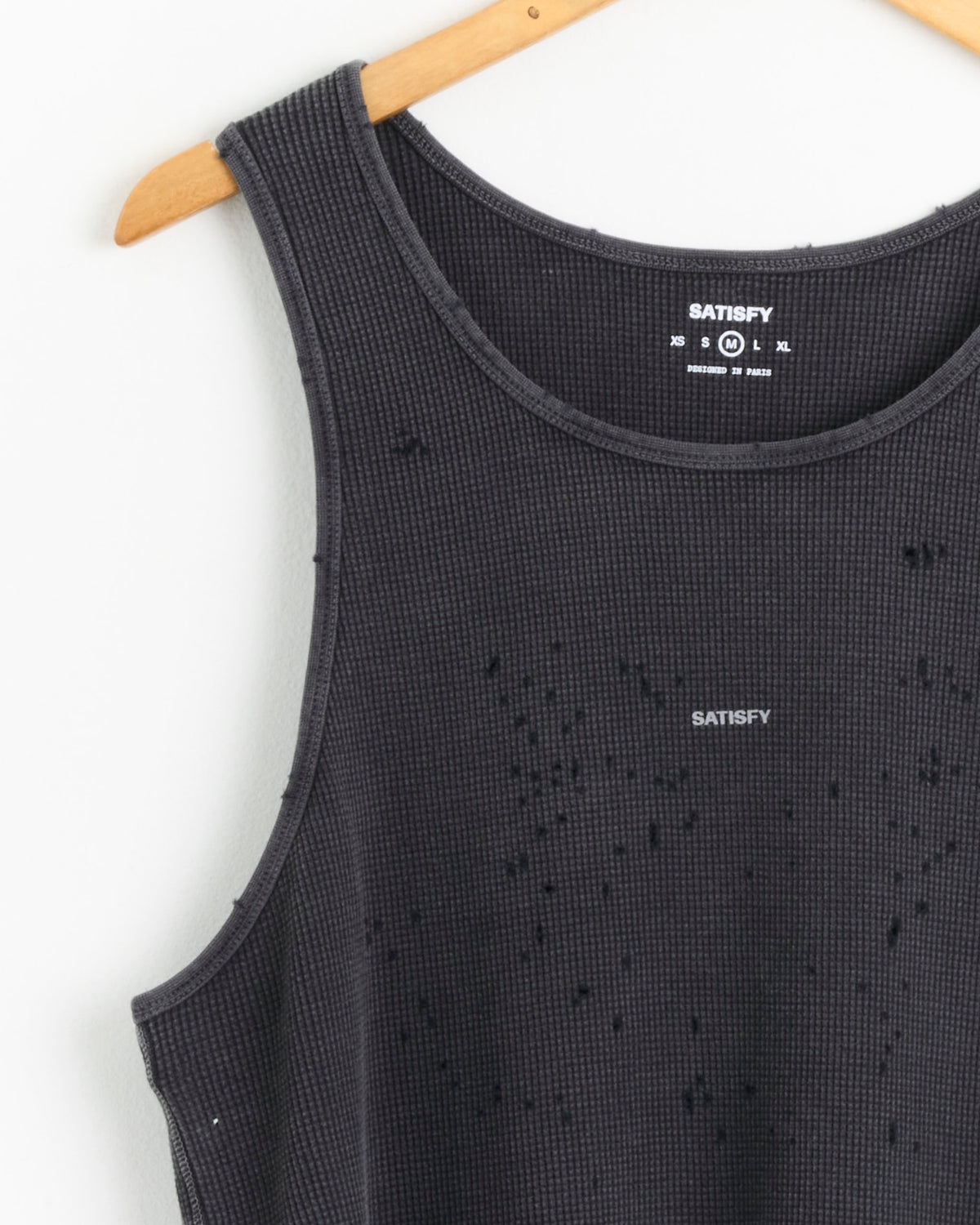 Satisfy Running MothTech Waffle Singlet, Aged Black - Aged Black / M (290634)