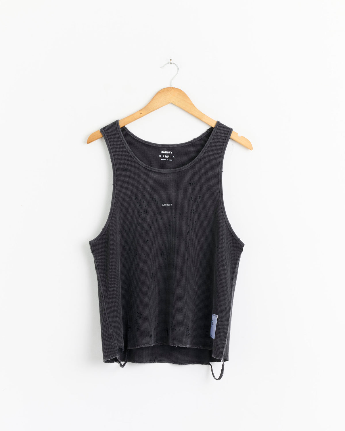 Satisfy Running MothTech Waffle Singlet, Aged Black - Aged Black / M (290634)