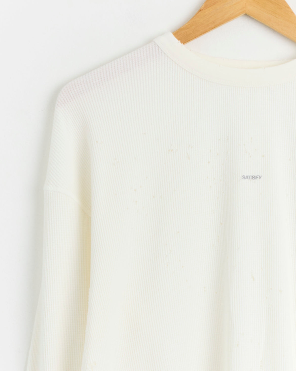 Satisfy Running MothTech Waffle L/S Tee, Off White - Off White / M (290639)