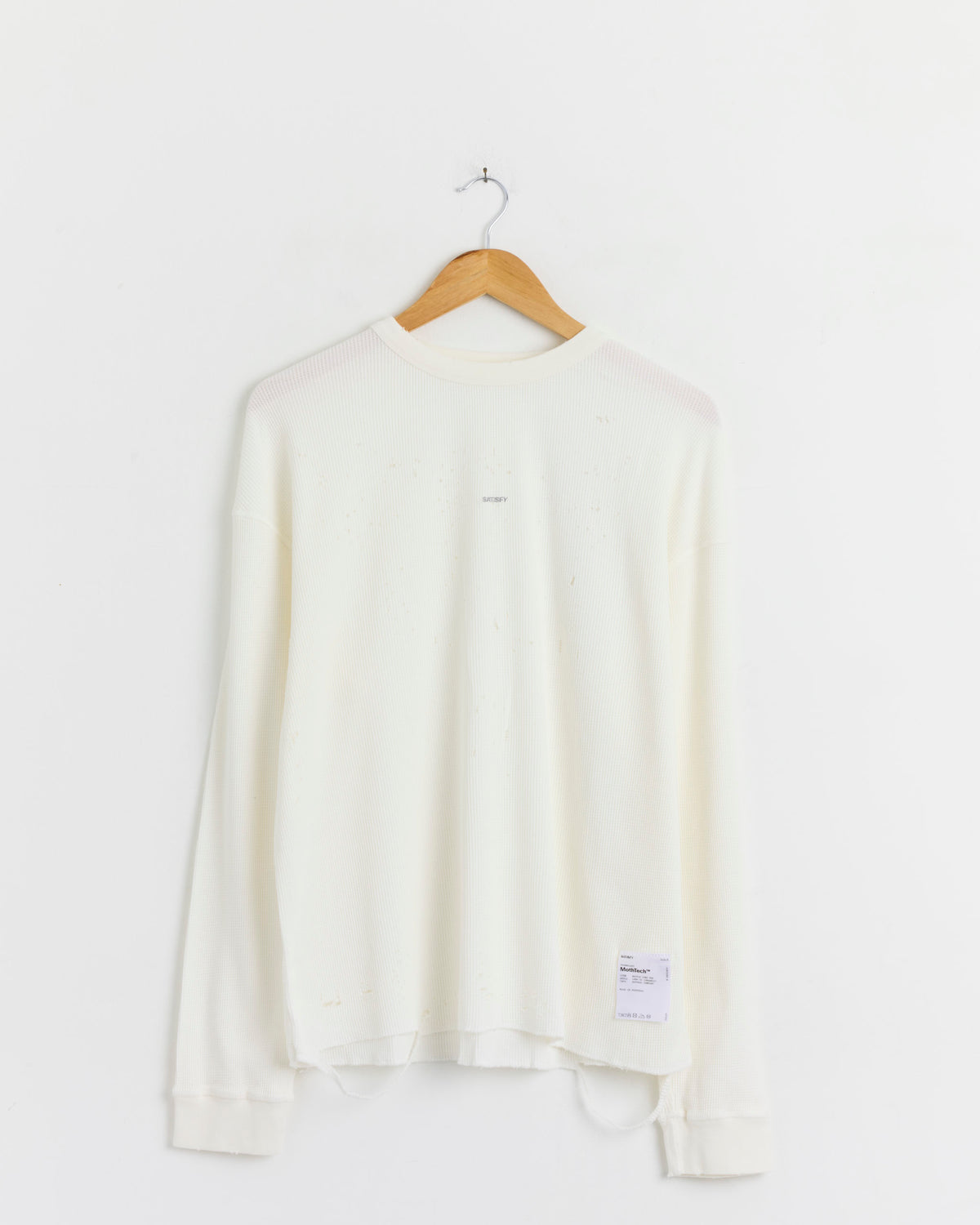 Satisfy Running MothTech Waffle L/S Tee, Off White - Off White / M (290639)