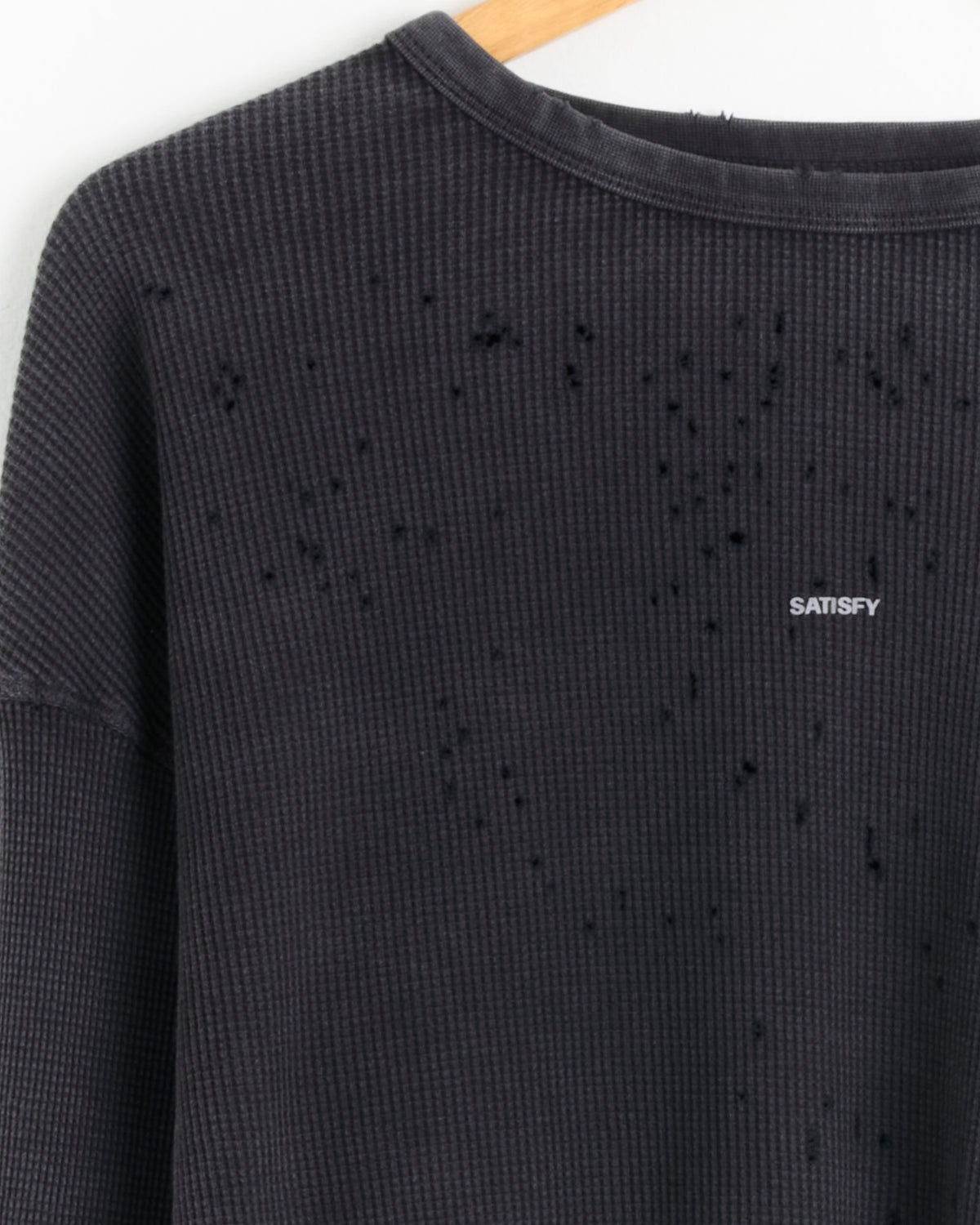 Satisfy Running MothTech Waffle L/S Tee, Aged Black - Aged Black / M (290644)