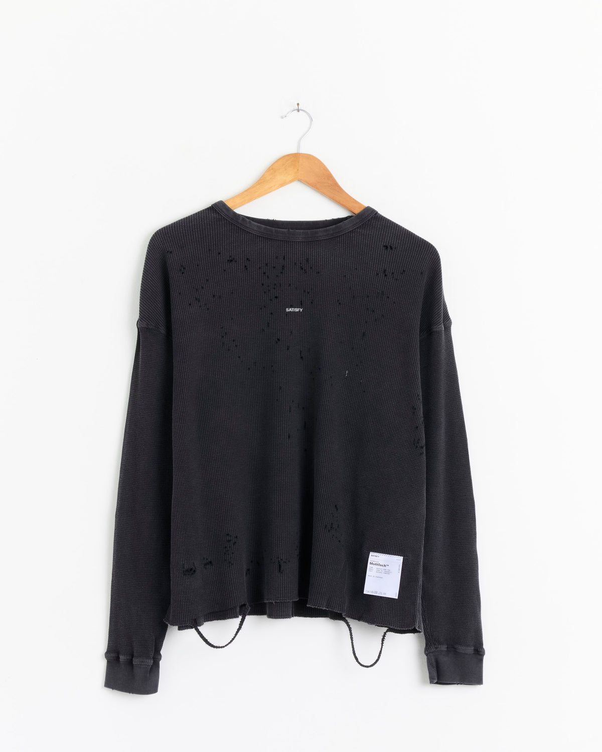 Satisfy Running MothTech Waffle L/S Tee, Aged Black - Aged Black / M (290644)