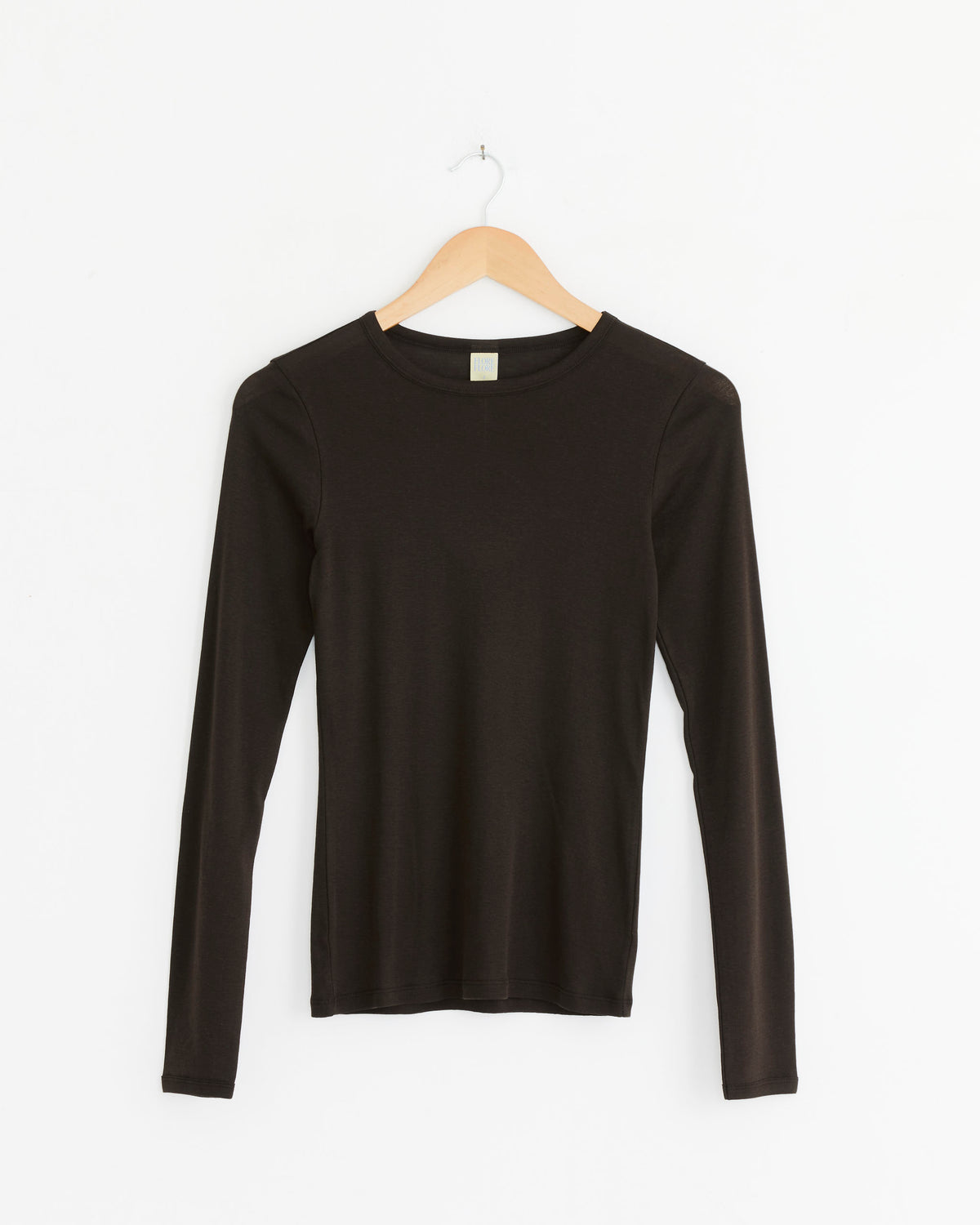 FLORE FLORE Olivia L/S Tee, Dark Brown - Dark Brown / S (290701)