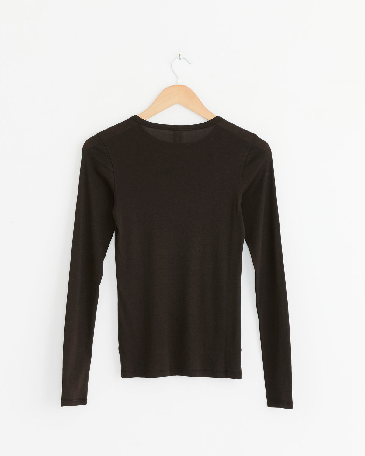 FLORE FLORE Olivia L/S Tee, Dark Brown - Dark Brown / S (290701)