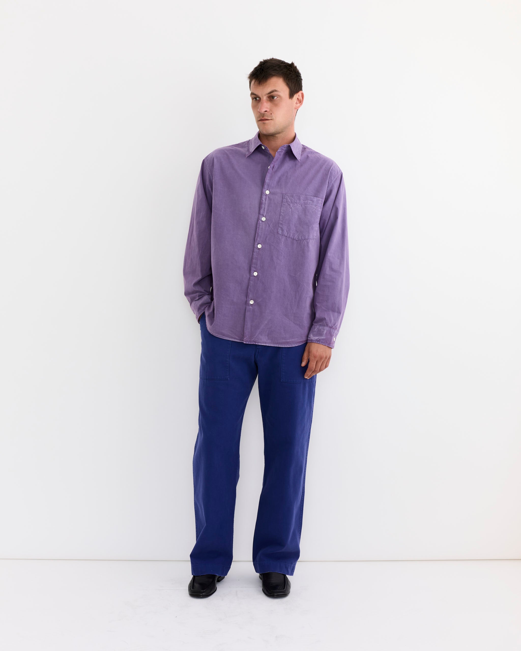 SMOCK Routine Shirt, Cotton Silk Washed Purple - Cotton Silk Washed Purple / L (290895)