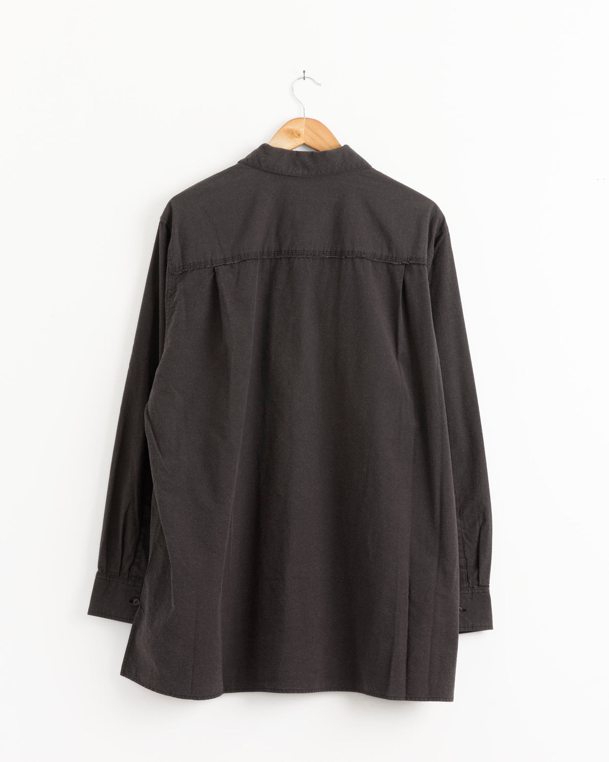 Cale Cotton Silk Ramie Poplin Garment Dye Shirt - Grey / 4 (291036)