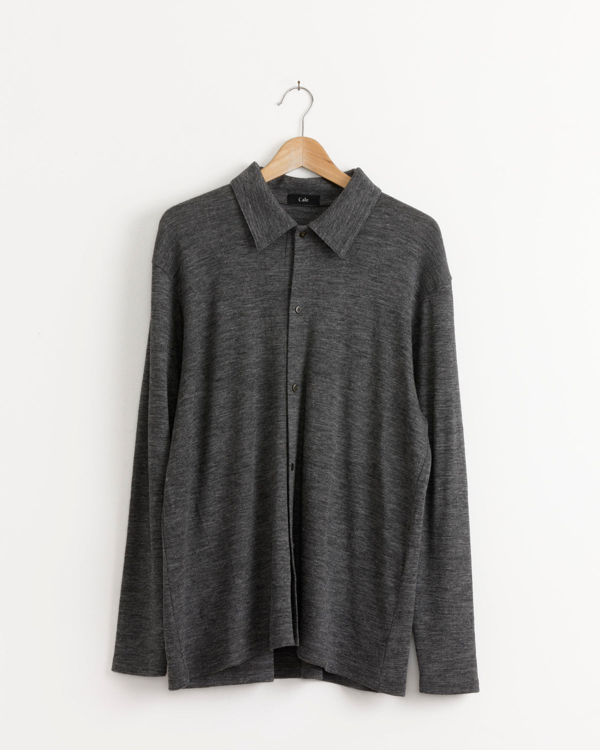 Cale Royal Baby Alpaca Ponte Polo Cardigan - Dark Grey / 4 (291053)