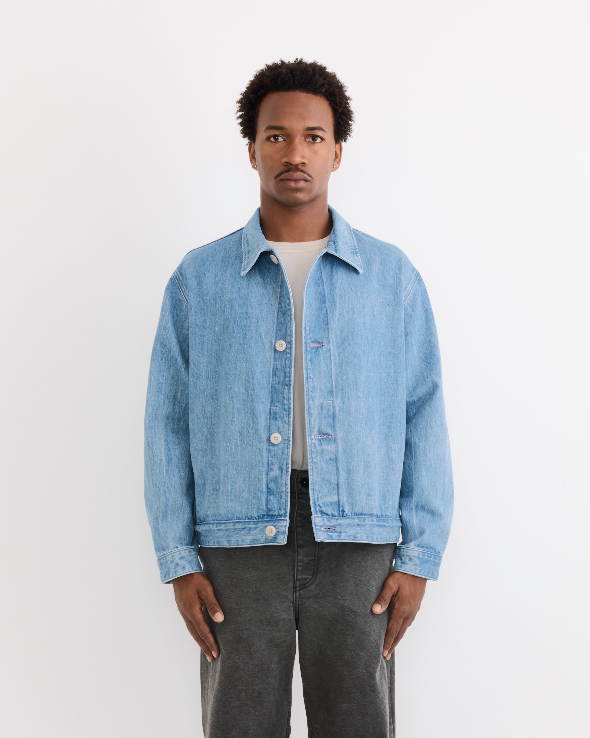 Lang Jacket in Selvedge Denim Light Blue