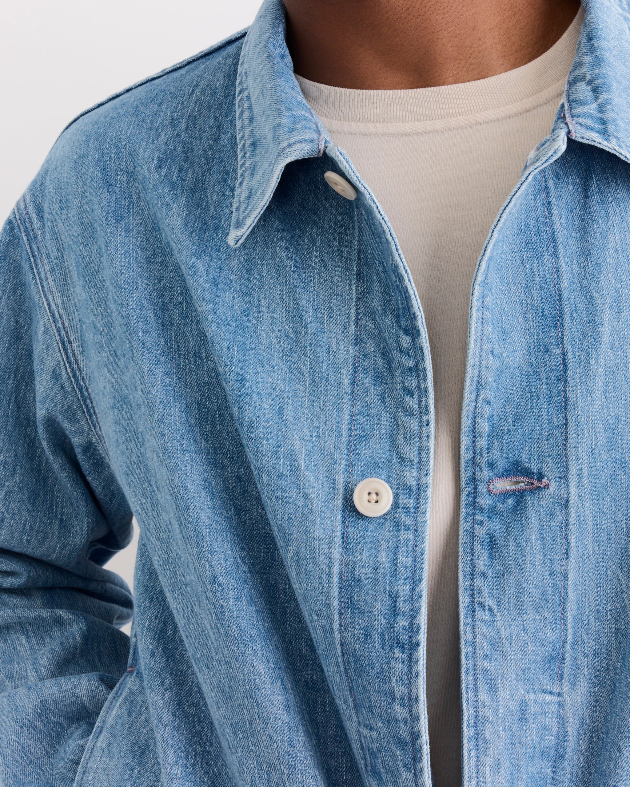 SMOCK Lang Jacket, Selvedge Denim Light Blue - Selvedge Denim Light Blue / L (291162)