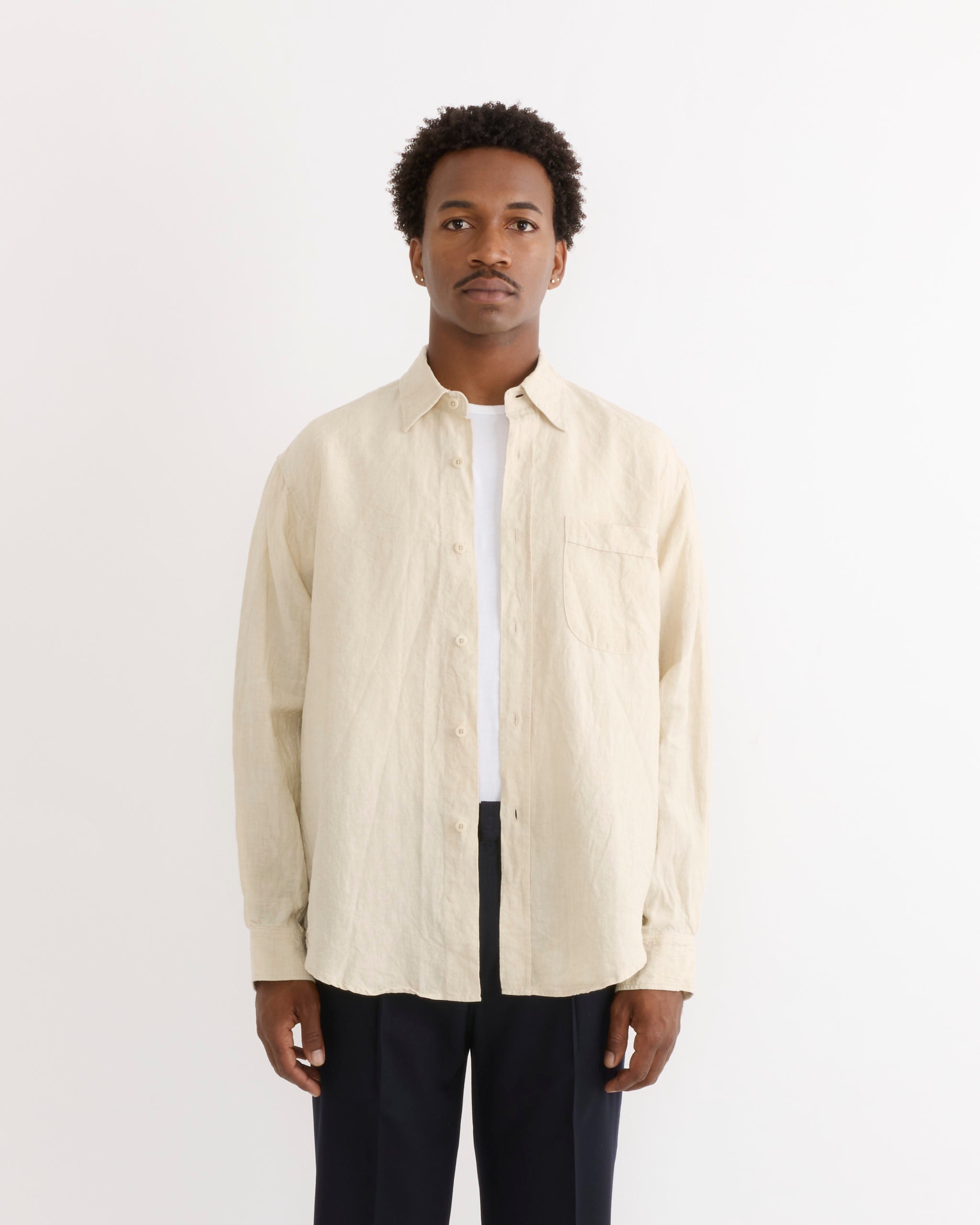 SMOCK Gio Shirt, Sun Dried Linen Cream - Sun Dried Linen Cream / M (291324)