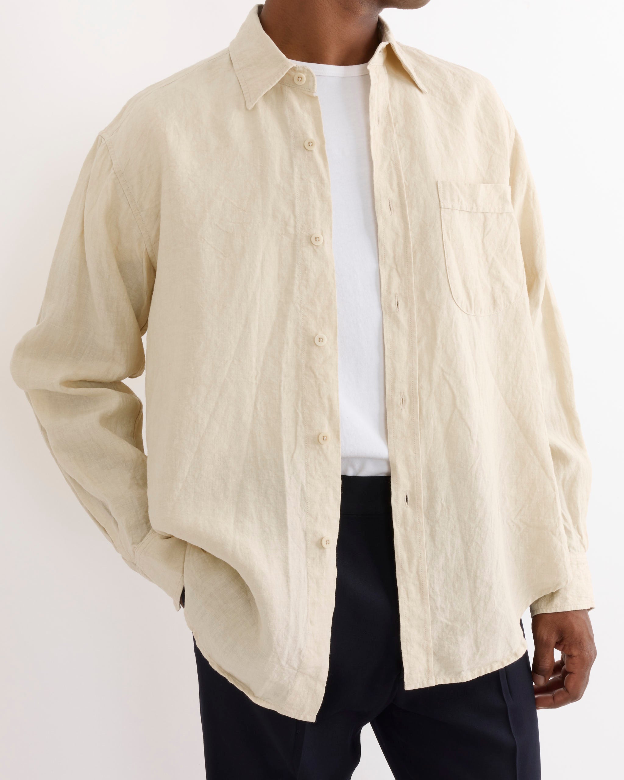 SMOCK Gio Shirt, Sun Dried Linen Cream - Sun Dried Linen Cream / M (291324)