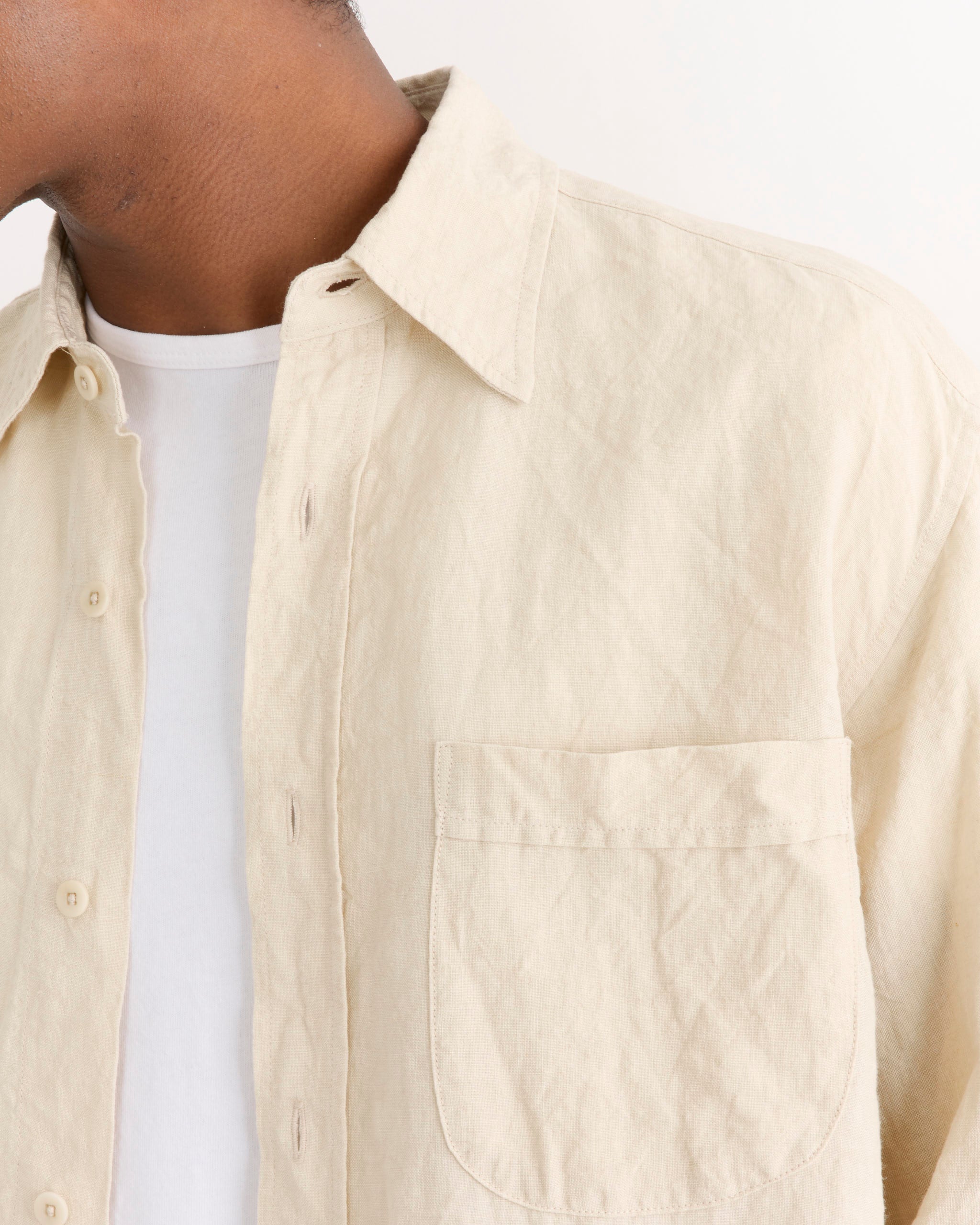 SMOCK Gio Shirt, Sun Dried Linen Cream - Sun Dried Linen Cream / M (291324)