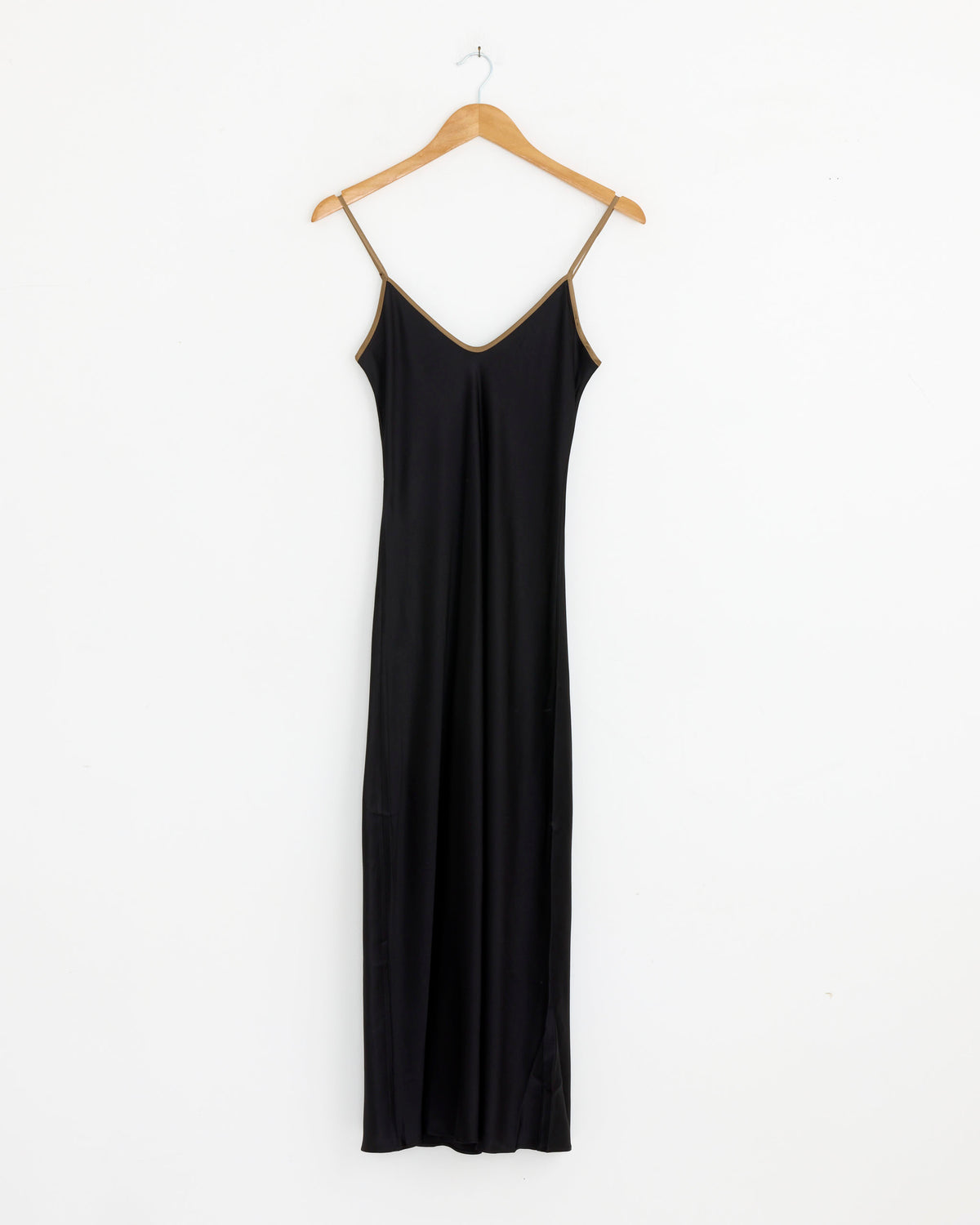 Silk Bias Slip Dress, Black - Black / S (291388)