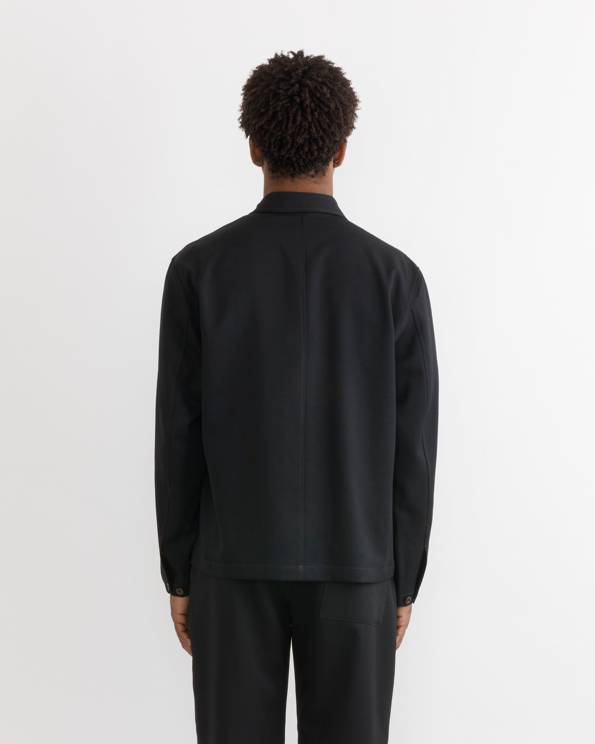 SMOCK Notte Shirt, Wool Gabardine Black - Wool Gabardine Black / M (291434)