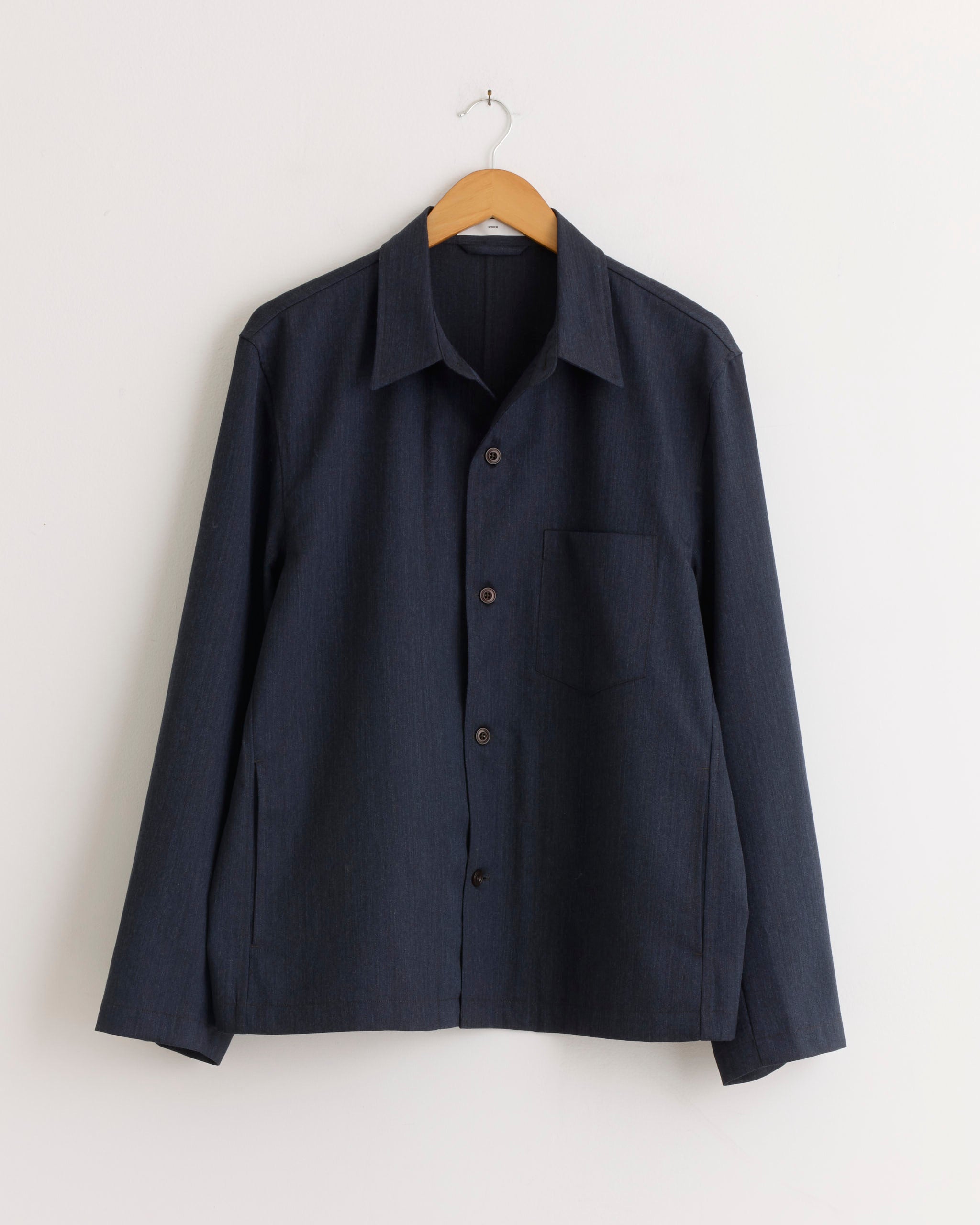 SMOCK Notte Shirt, Wool Gabardine Heather Navy - Wool Gabardine Heather Navy / M (291438)