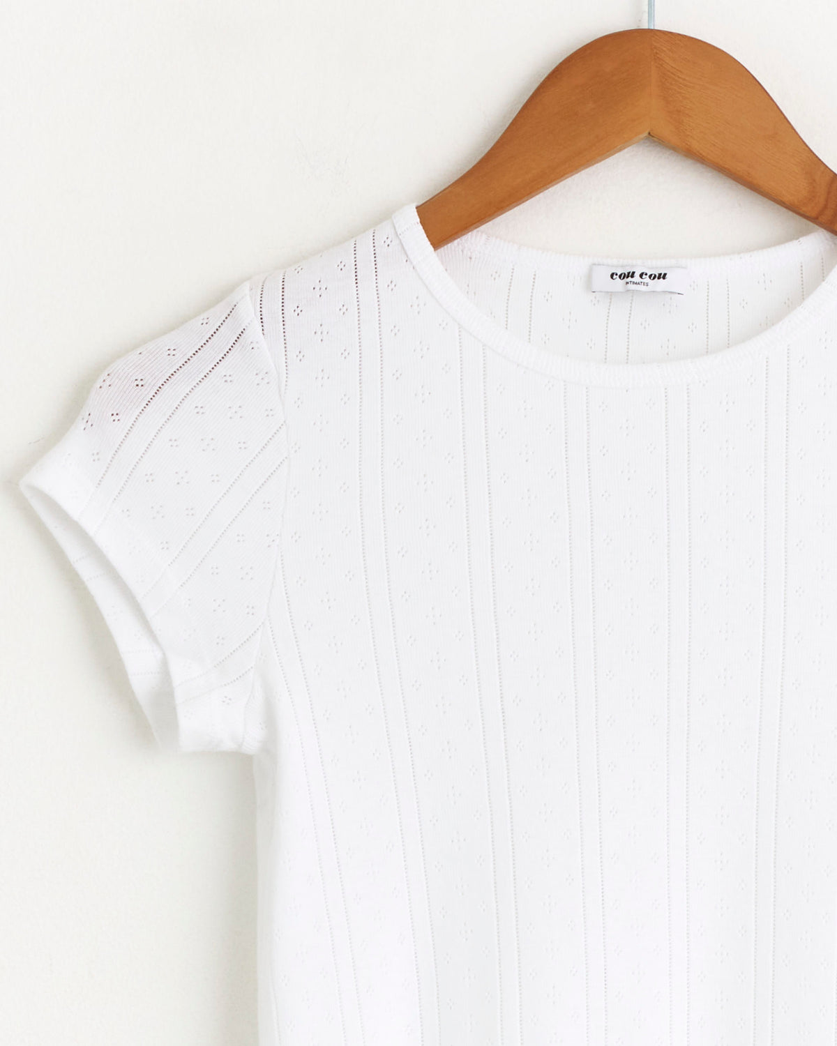 The Baby Tee - Pointelle White / S (292691)