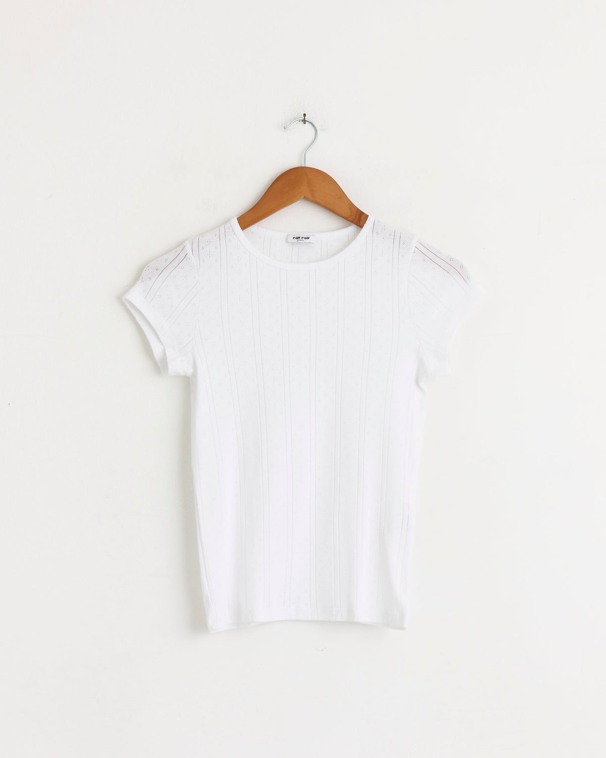 The Baby Tee - Pointelle White / S (292691)
