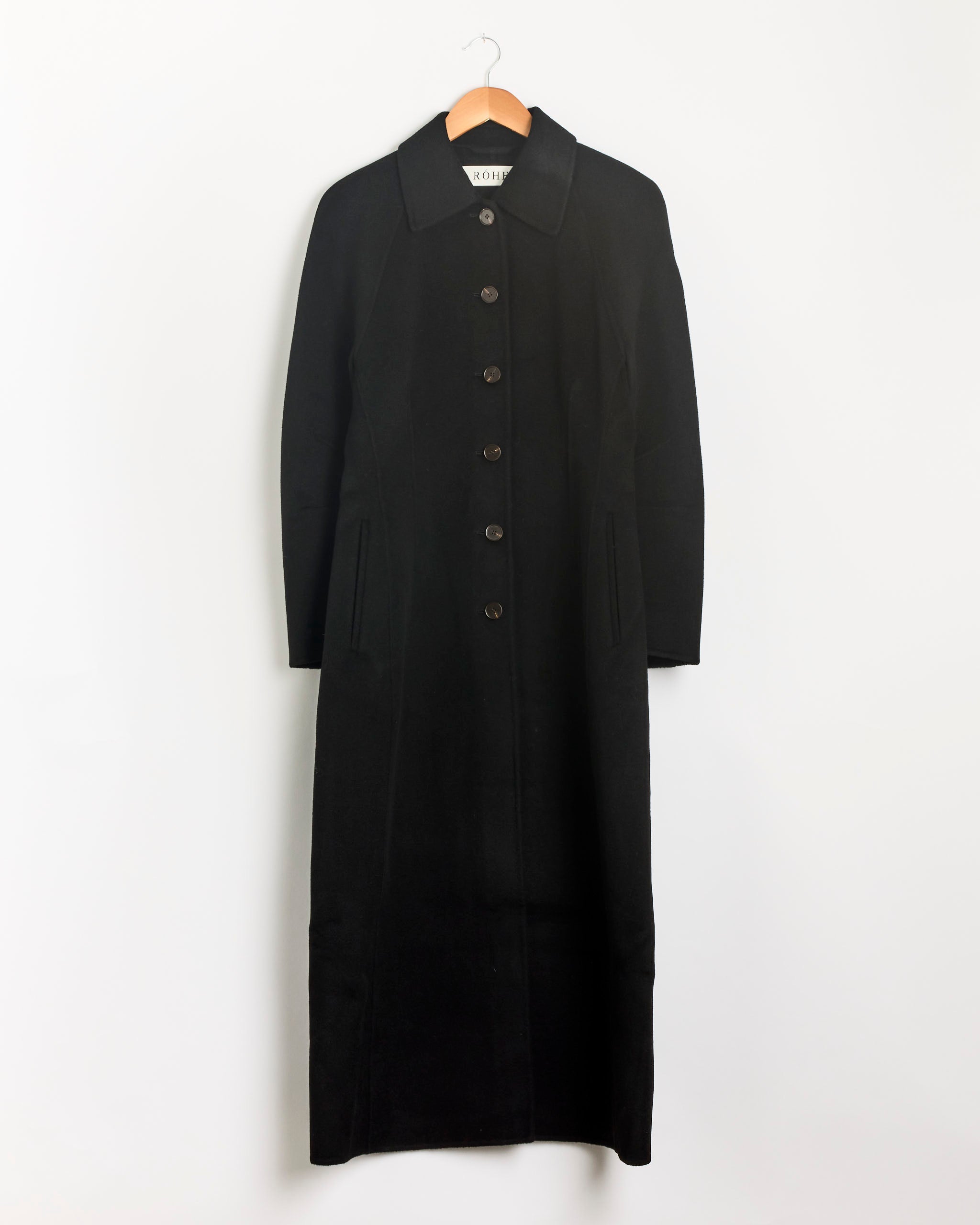 Róhe Double Faced Elongated Sculptural Coat - Black / FR36 (293965)