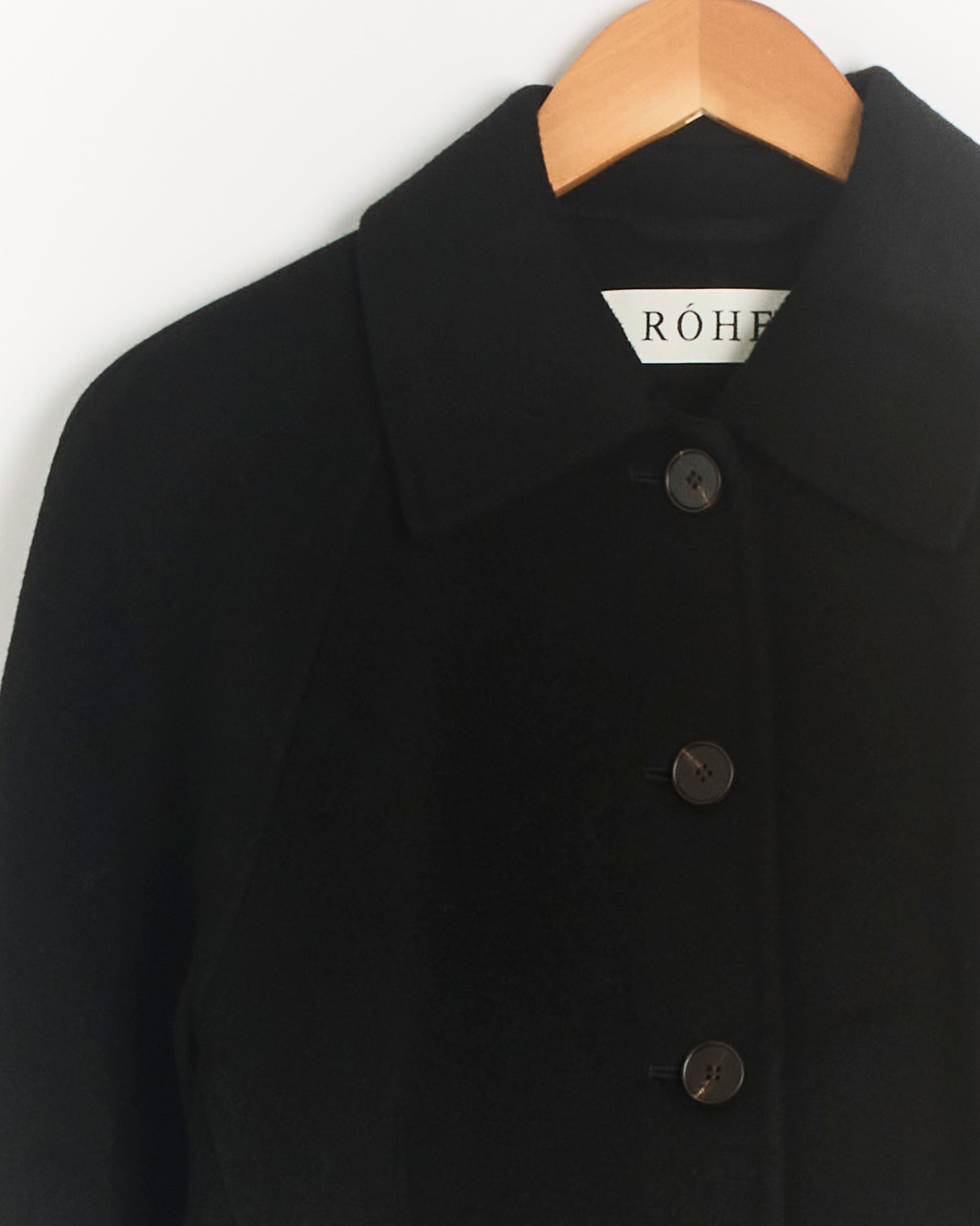 Róhe Double Faced Elongated Sculptural Coat - Black / FR36 (293965)