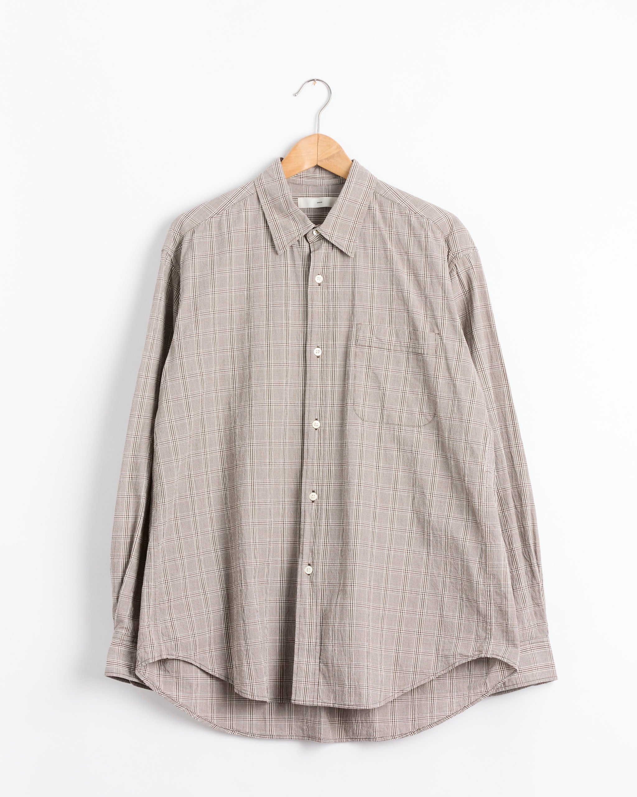 Cotton Silk Stripe Shirt in Sax Blue