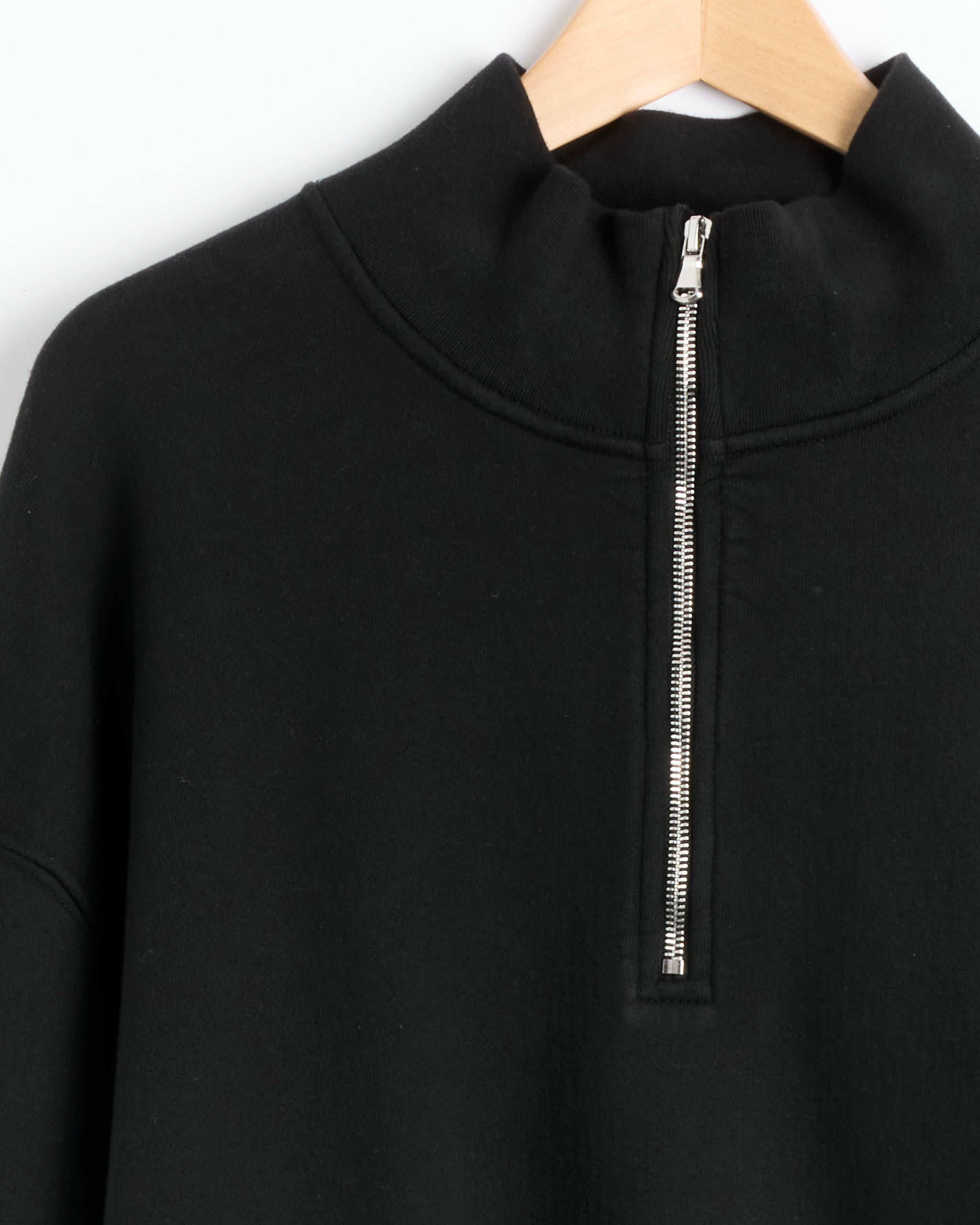 Silk Nep Zip Short Jacket in Black