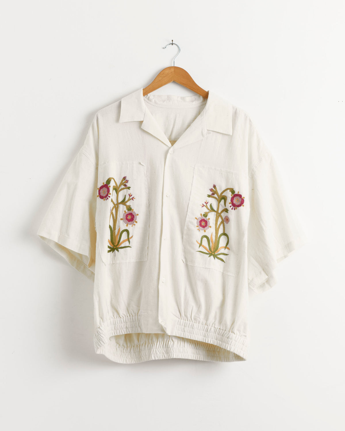 Ribbed S/S Shirt - Flower Khadi - OS - Default Title (295572)