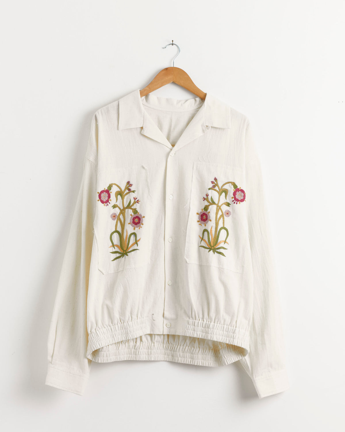 Ribbed L/S Shirt - Flower Khadi - OS - Default Title (295573)