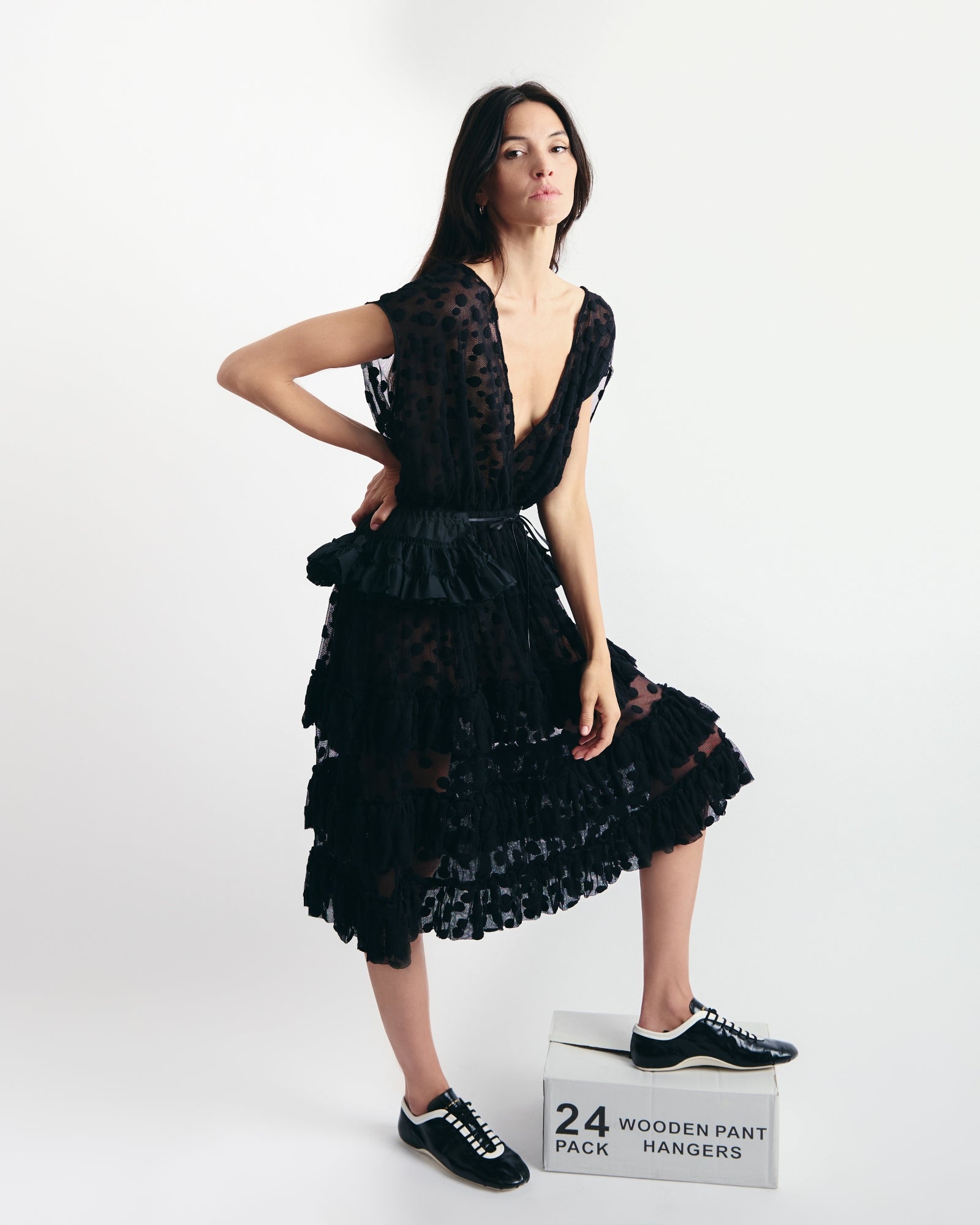 layered mesh ruffle dress Arrabel Tiered Ruffle Mesh Mini Dress White