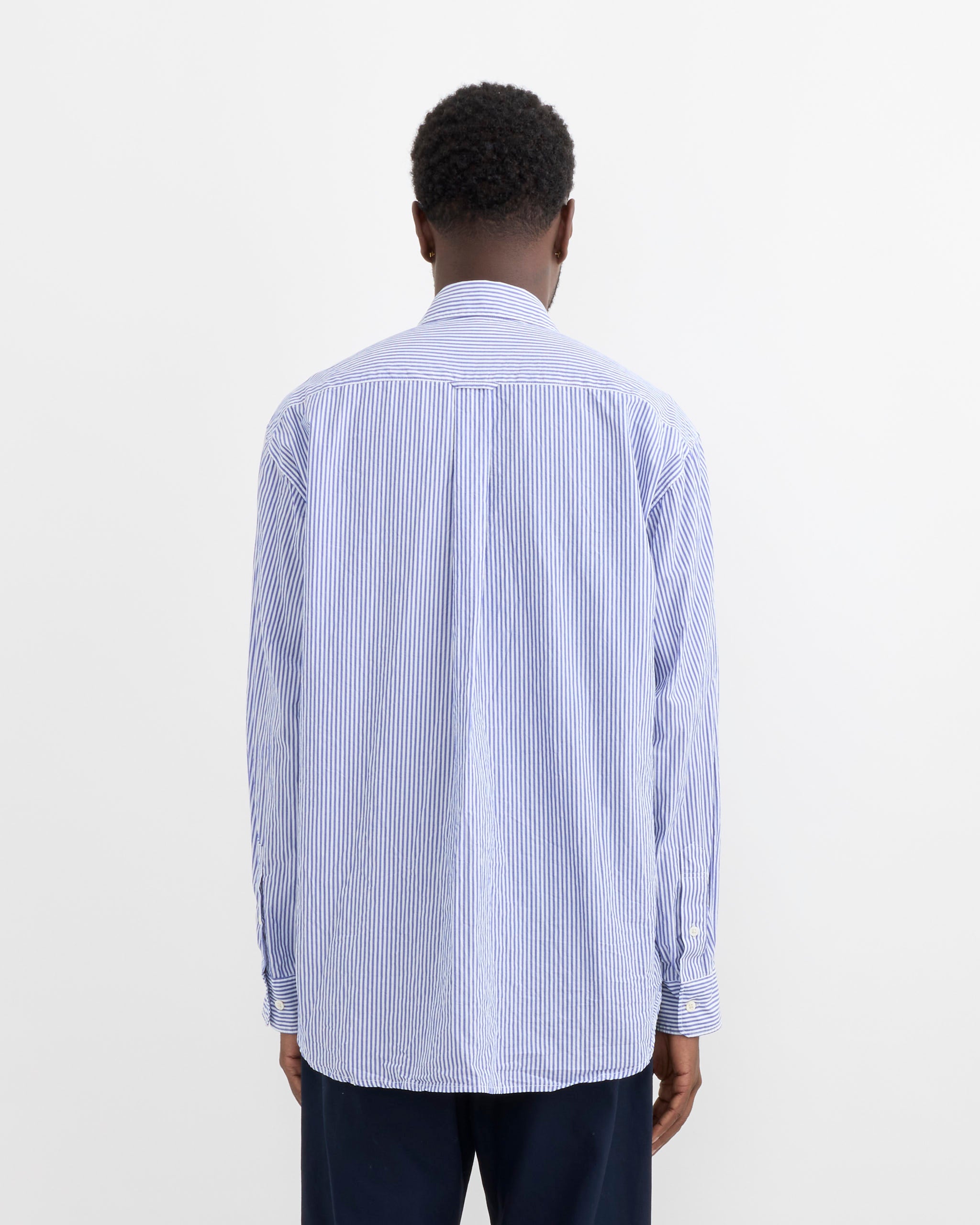 Gio Shirt in Crushed Cotton Blue Stripe - Mohawk General Store