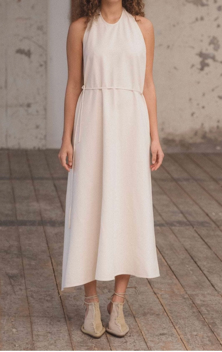 Apron Dress in Off White Apron Dress in Off White