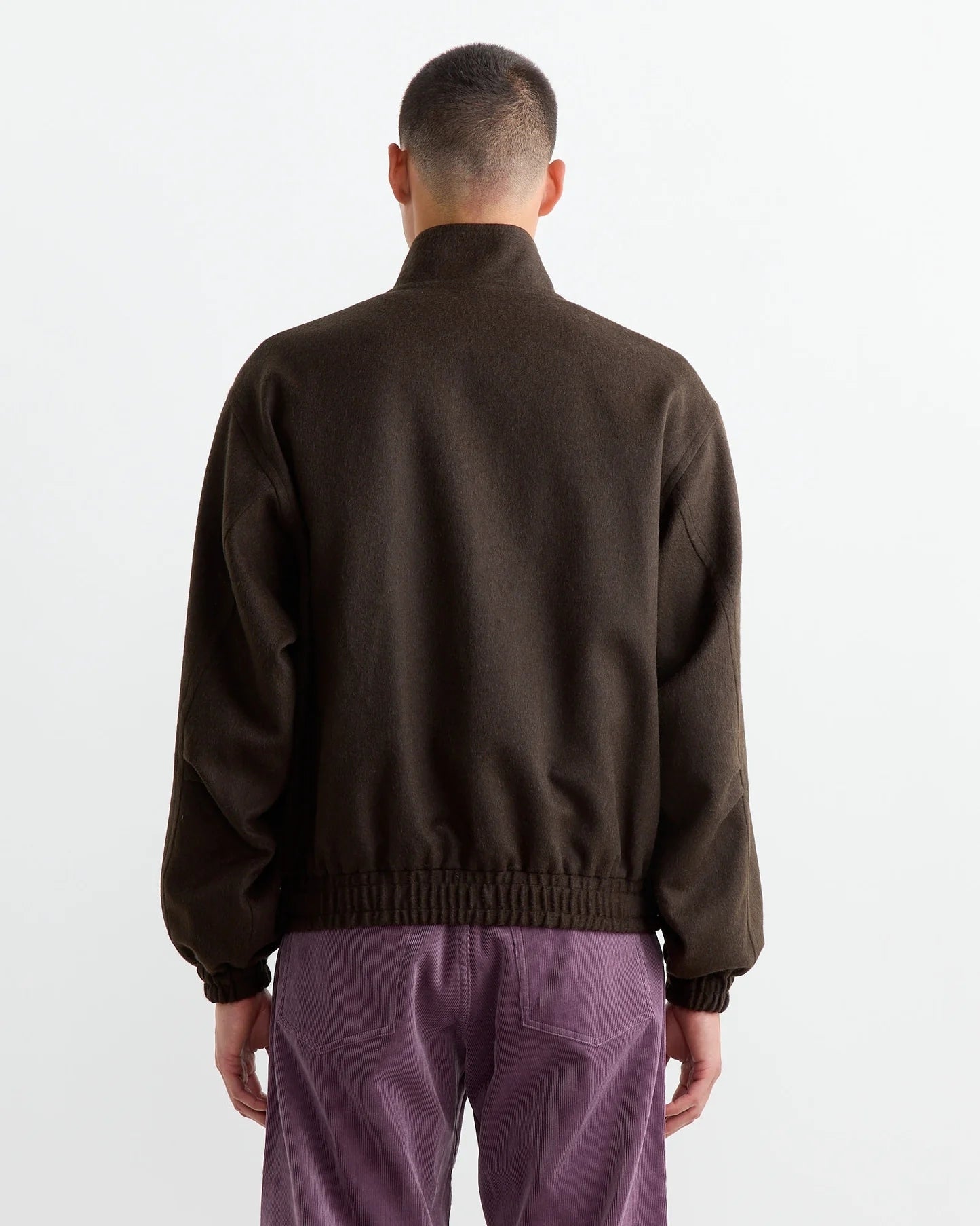 ジャケット・アウター AURALEE BABY CAMEL MELTON BLOUSON Baby Camel Flannel Zip Blouson in Dark Brown