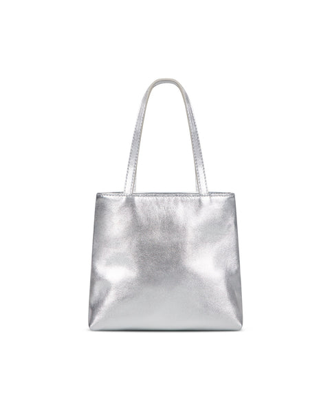 Silver leather bag sales
