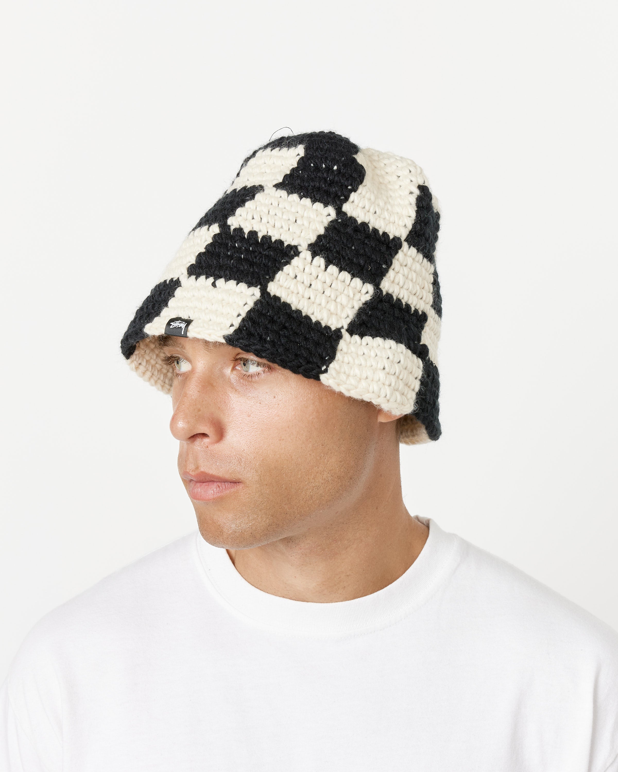 Checker Knit Bucket Hat