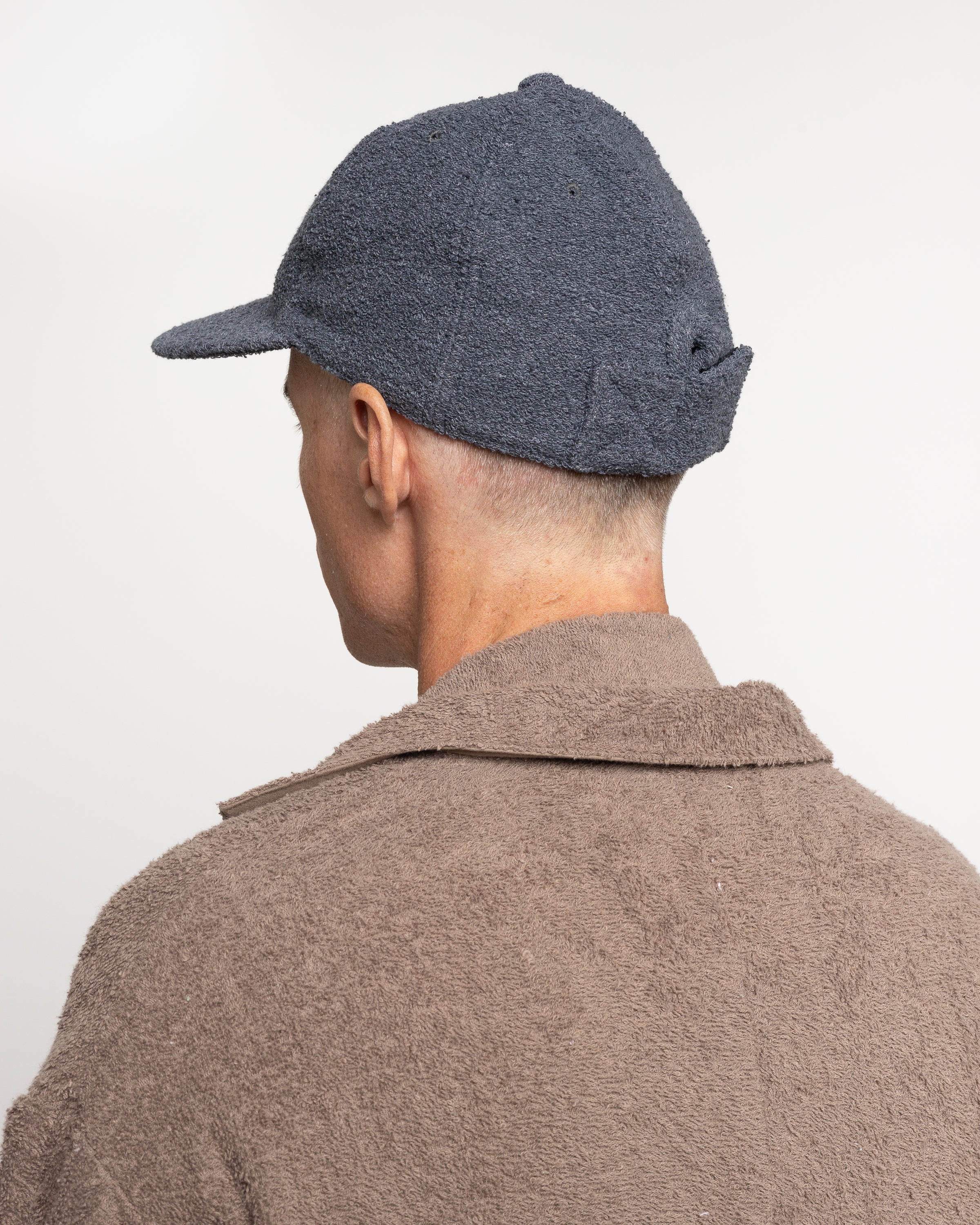 Velcro Back Terry Cap in Charcoal