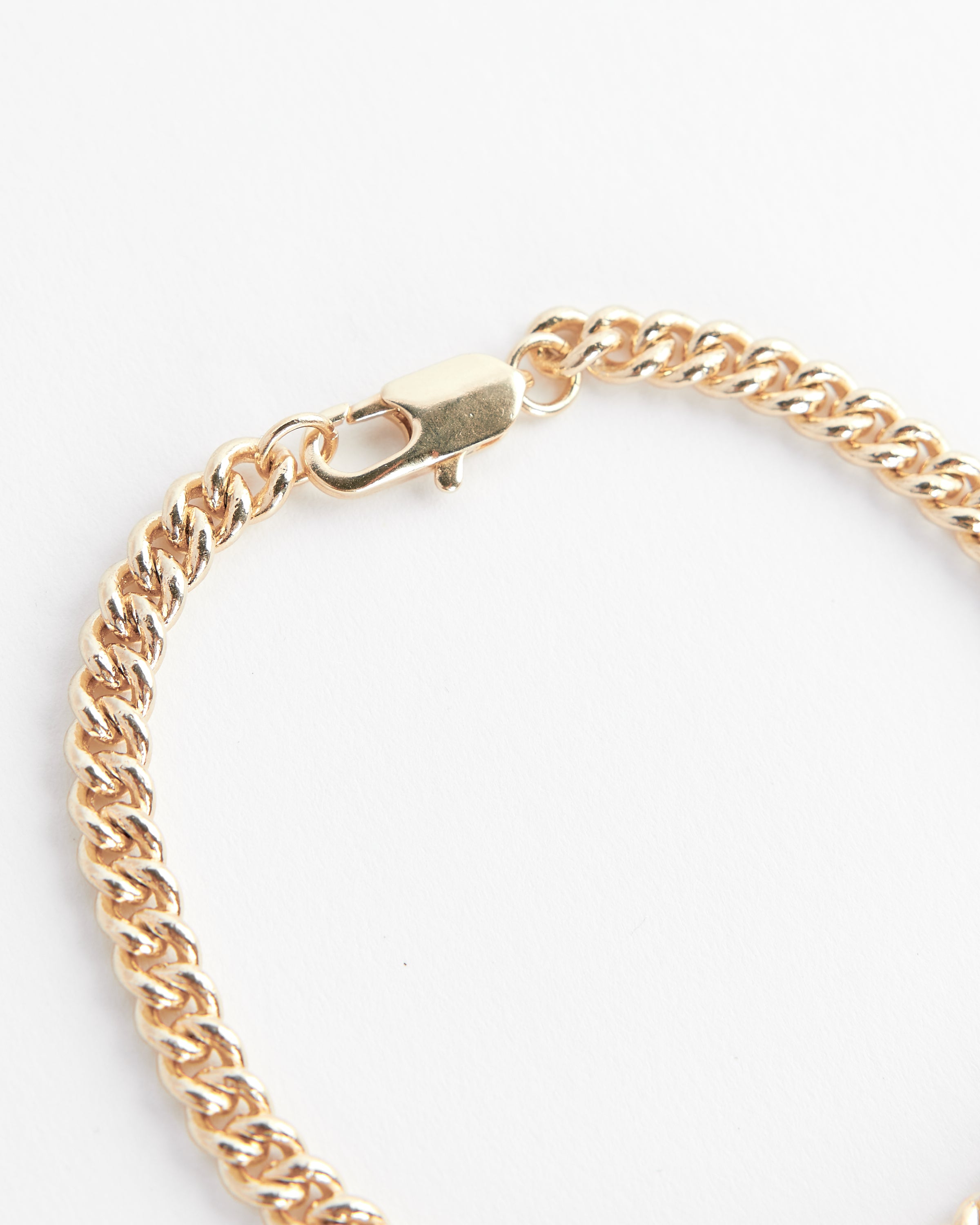 Curb Chain Bracelet in 14K Gold Plated Brass