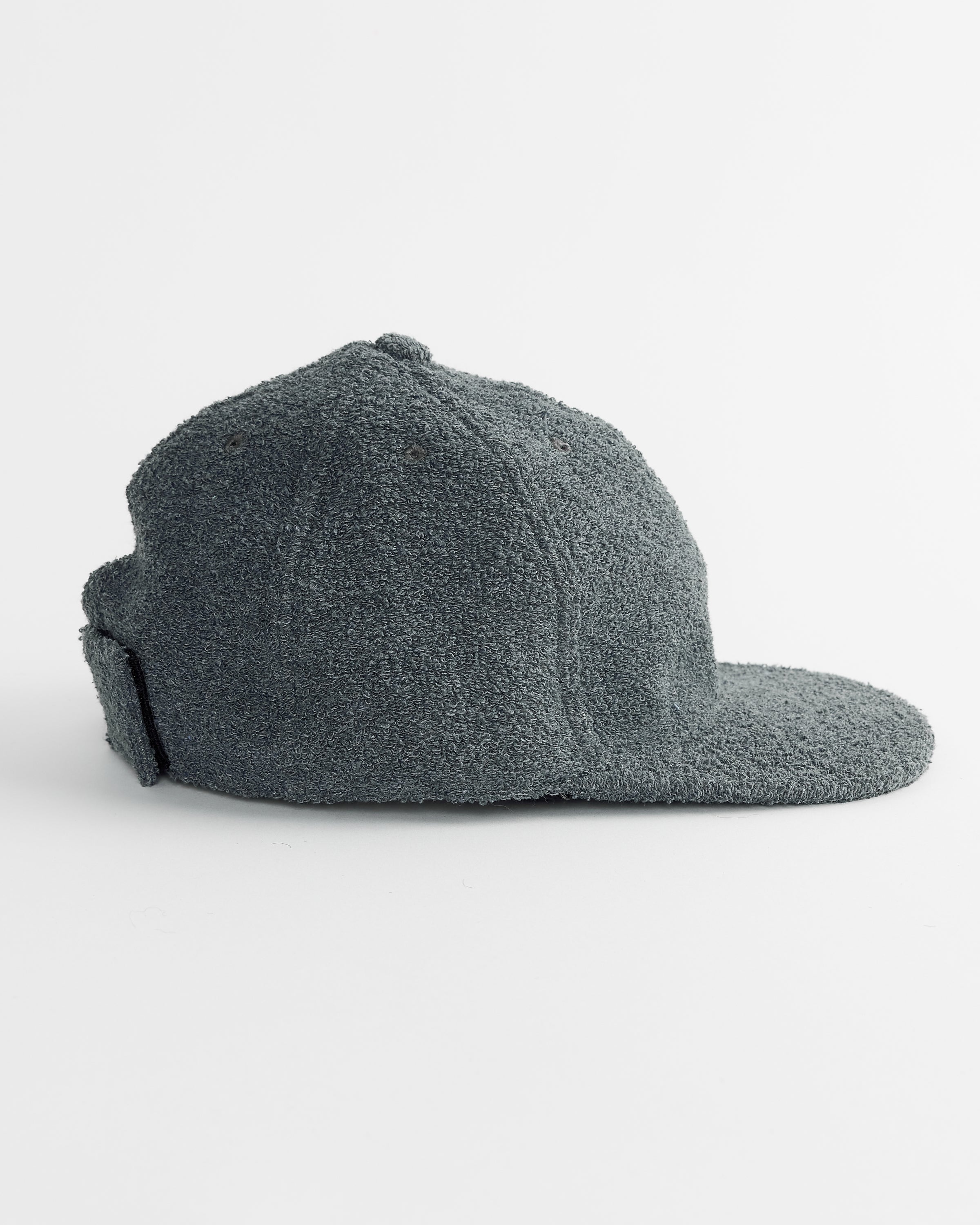 Velcro Back Terry Cap in Charcoal