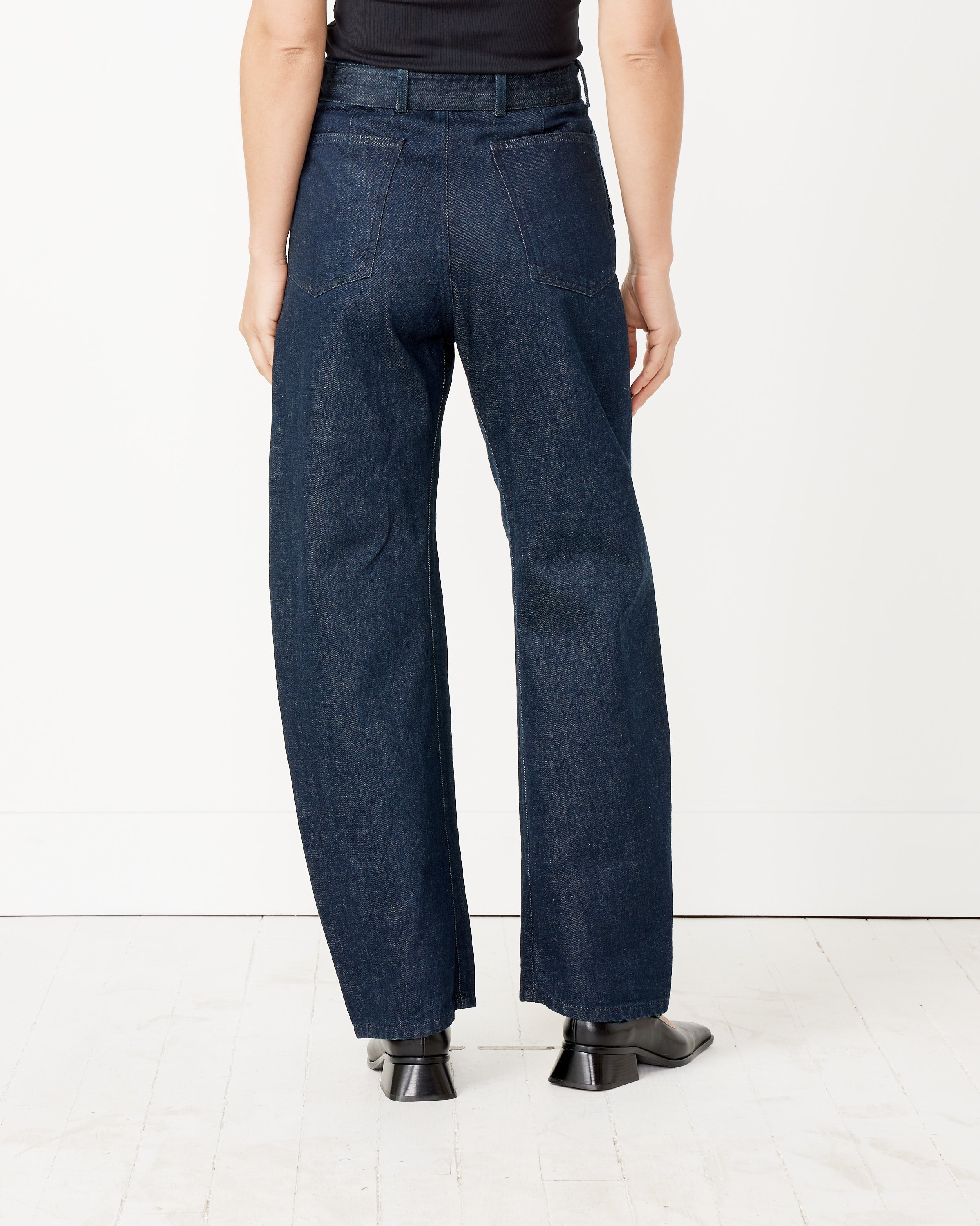 Twisted Belted Pant in Denim Indigo