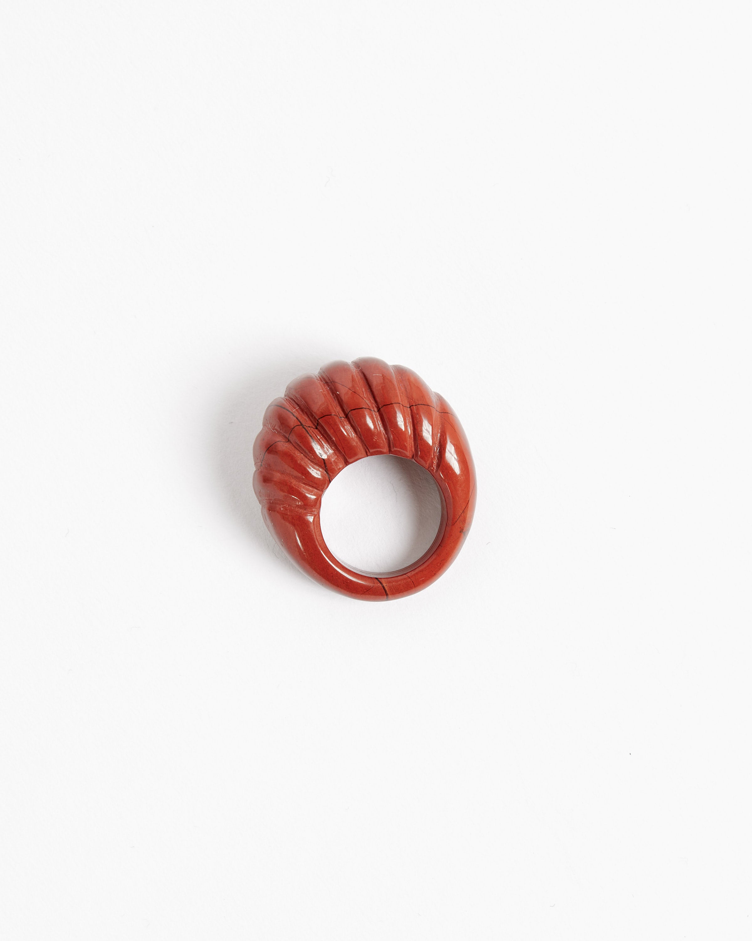 Large Shell Ring in Red Jasper