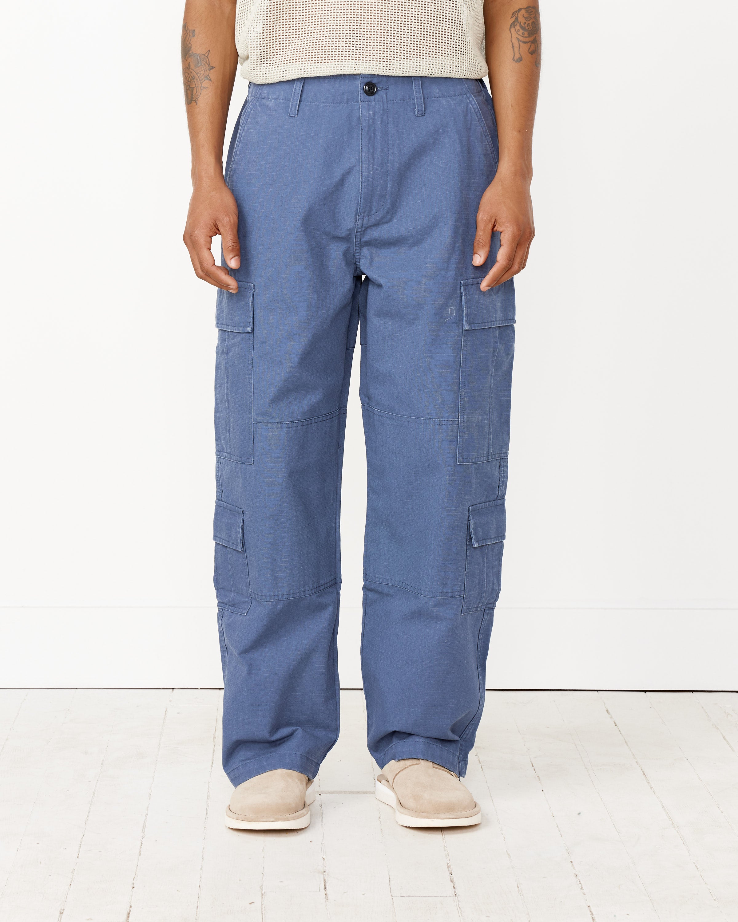 Ripstop Surplus Cargo in Washed Blue